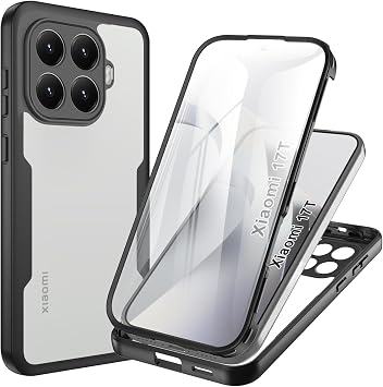 H lle Kompatibel mit Xiaomi 17T 5G 360 Grad Sto fest Schutzh lle Rundumschutz Case mit Eingebautem Displayschutz Robust Bumper Durchsichtig Handyh lle f r Xiaomi 17T 5G Schwarz