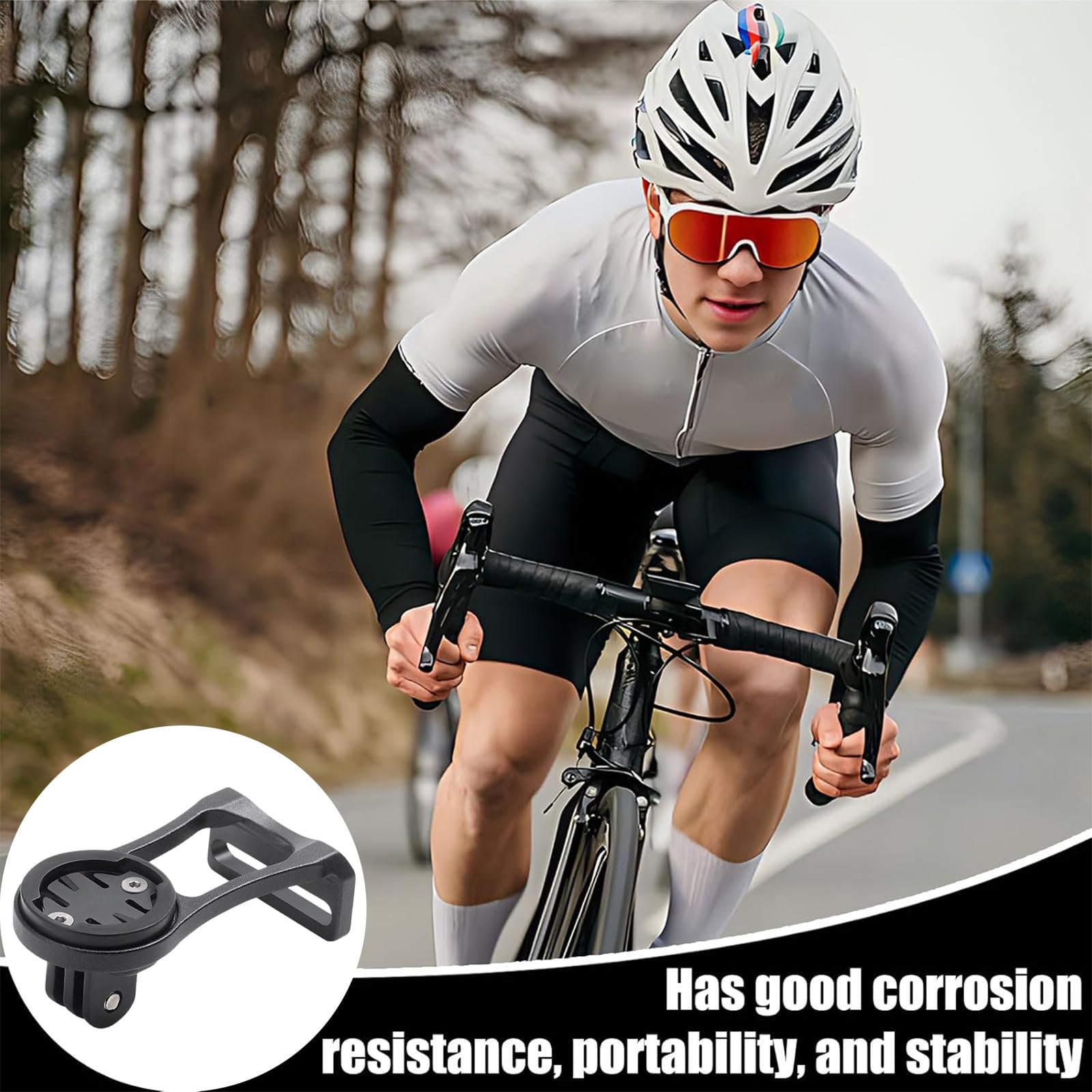 Contachilometri per Bici, Supporto Computer Bici, Lega di Alluminio Ciclismo Gomma a Pedale Supporto per Bici Regolabile Supporto per Bicicletta Regolabile per Garmin, IGPS