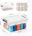 Citylife 16L Boîte de rangement en plastique avec artisan de bac amovible et conteneur de stockage clair pour l'organisation de perles, outil, couture