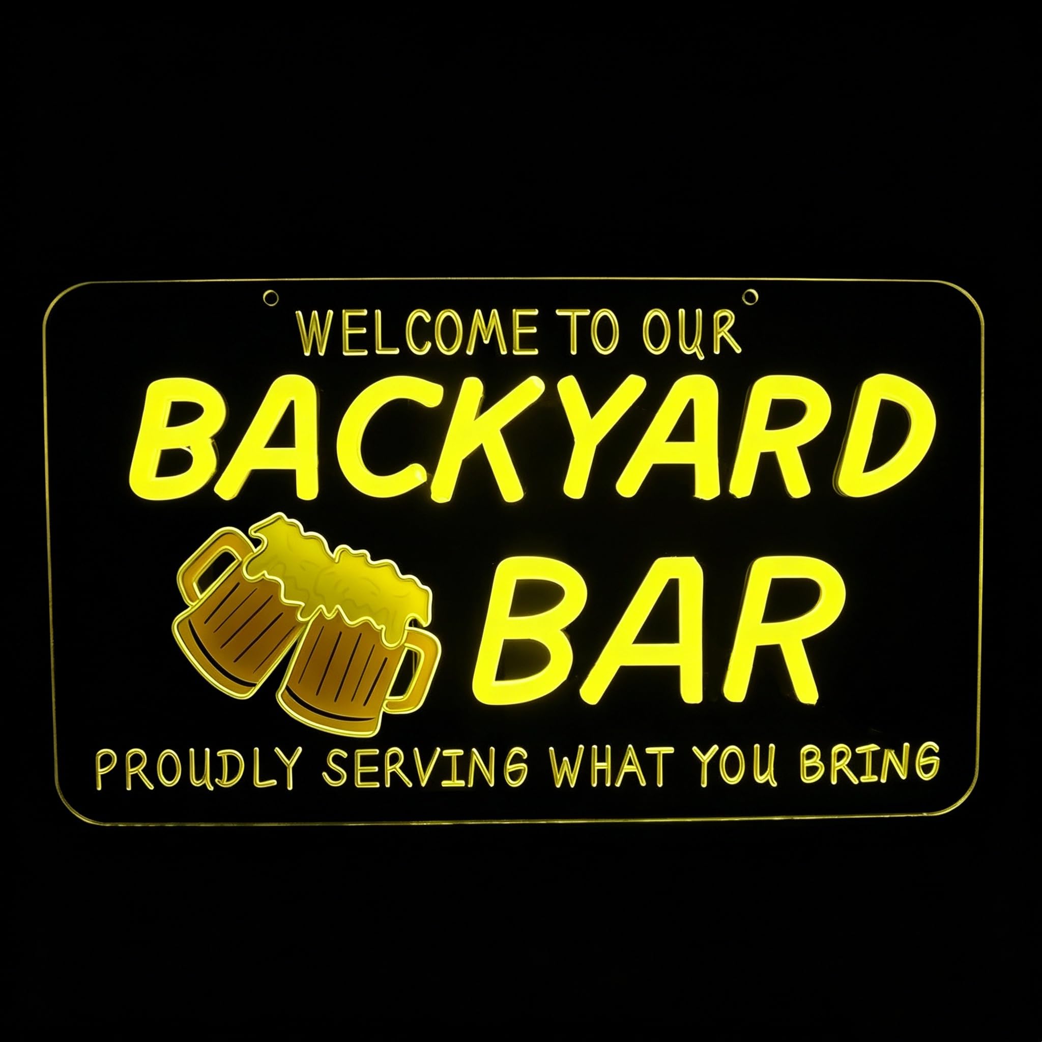 Backyard Bar Neon Sign Welcome to Our Backyard Bar Neon Light for Wall Decor Beer Light Sign for Outdoor Bar, Patio, Backyard, Man Cave, Club Party Decor Bar Light Up for Kitchen, Beer Shop