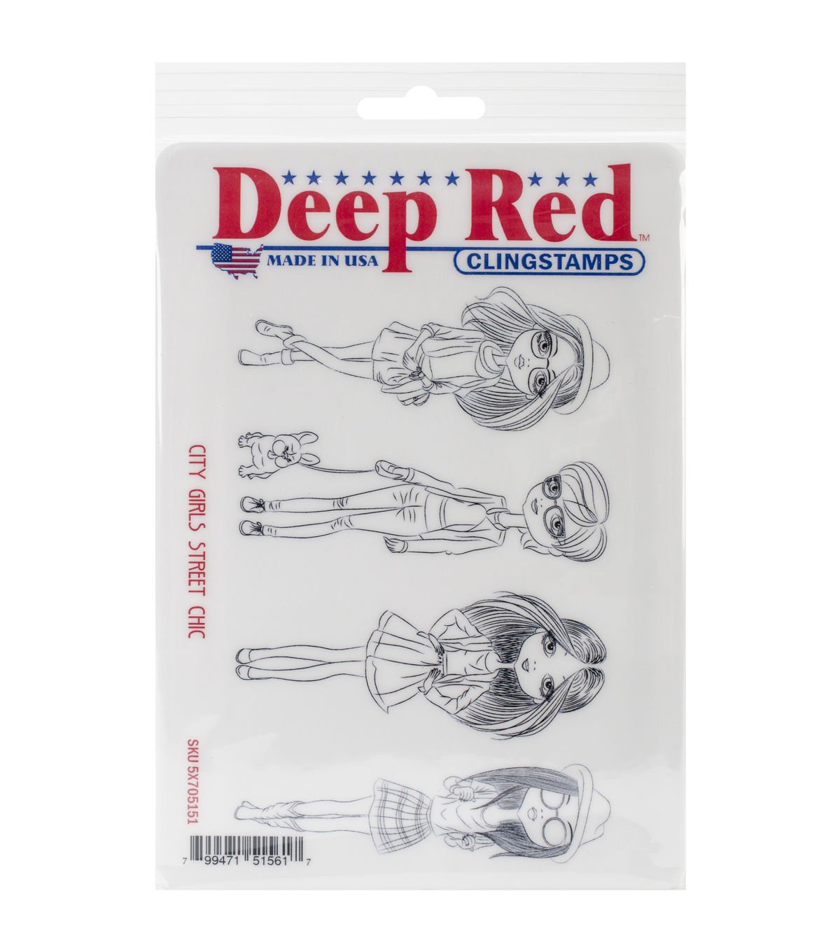 Tampons en caoutchouc Deep Red City Girls Street Chic pour carterie