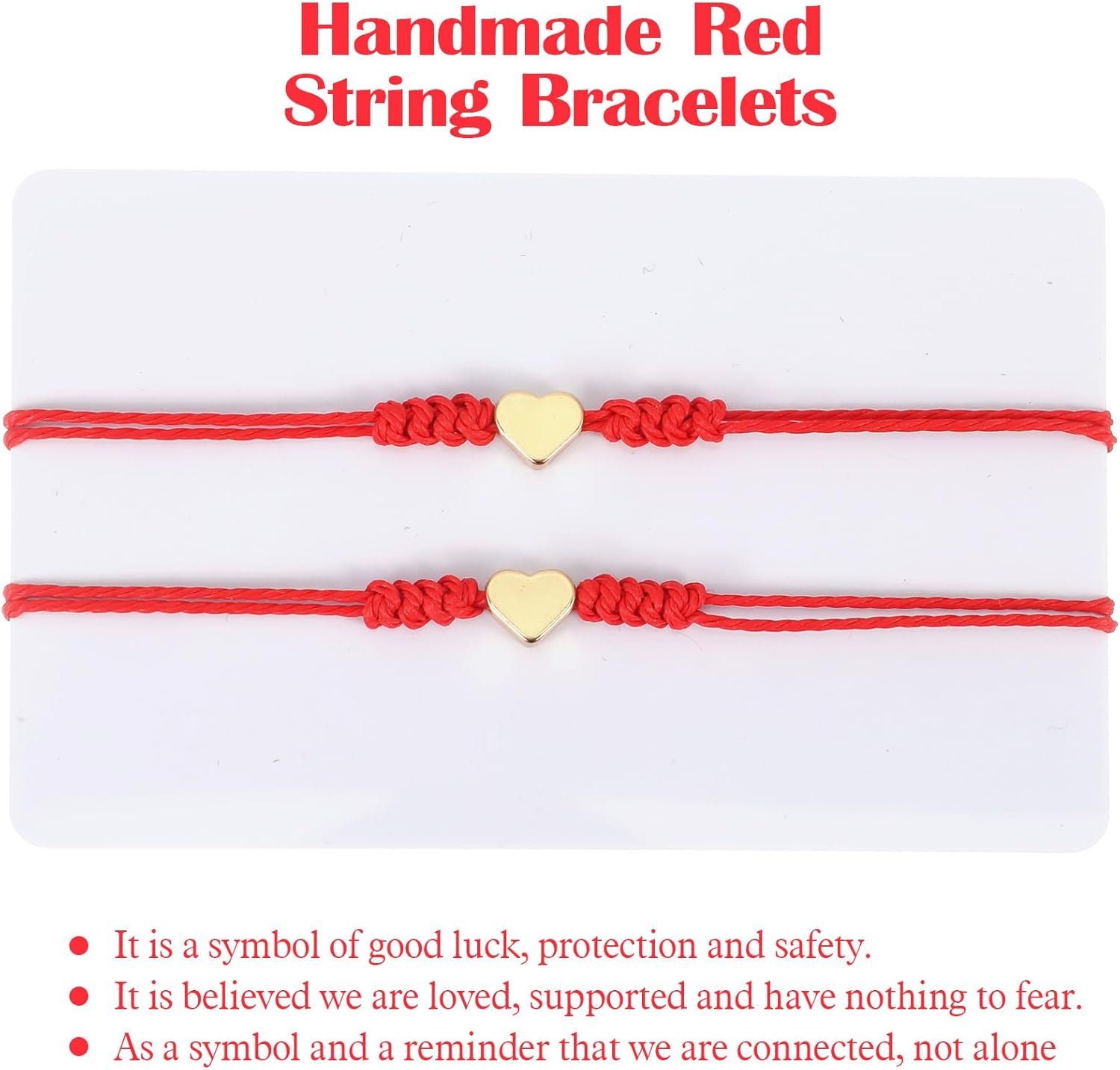Red String Bracelet for Women, 2Pcs Thread Bracelets, Protection Matching Heart Bracelets, Mother Daughter & Couple Bracelet, Ideal Christmas Valentine's Gifts - Image 6