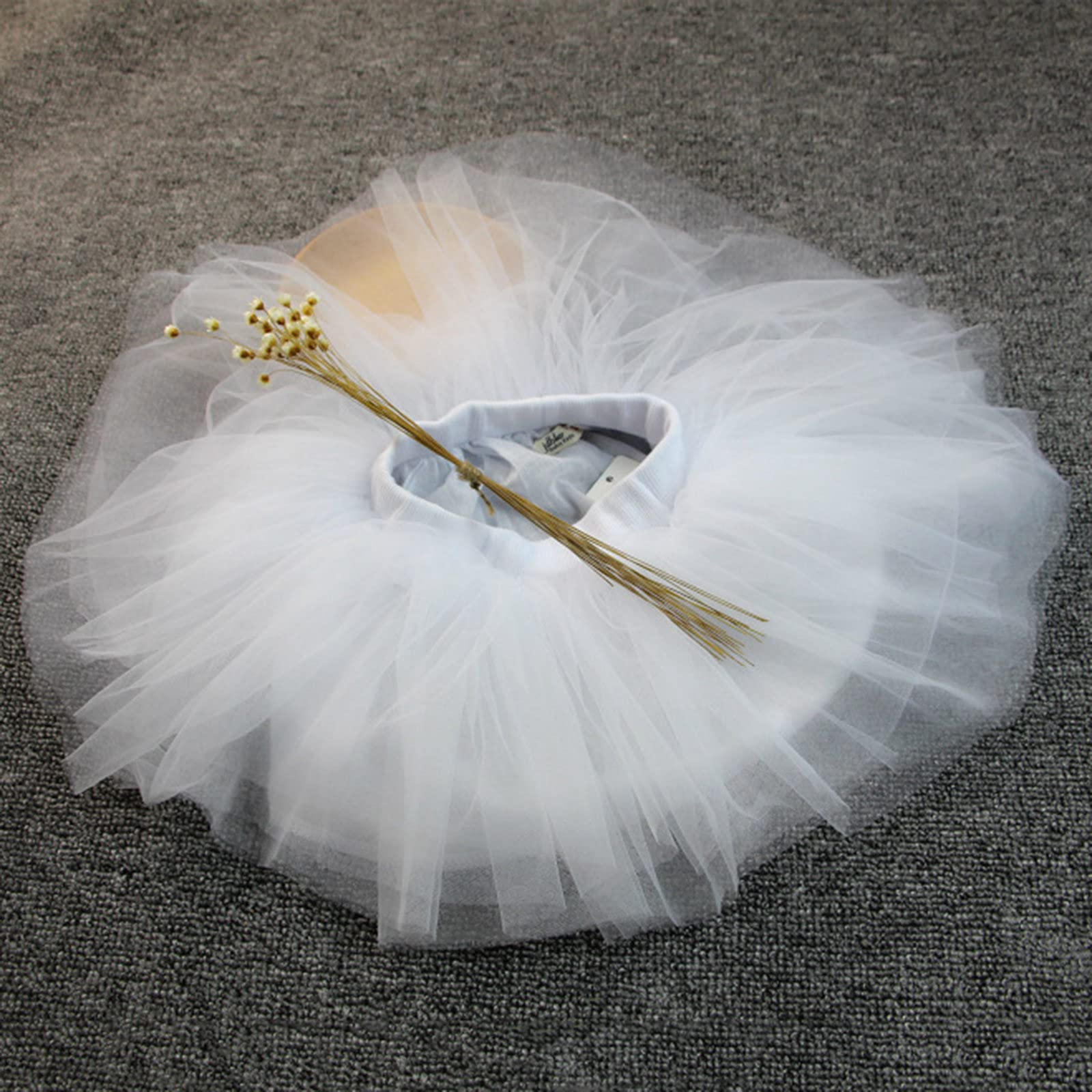 Toddler Girls Layered Tutu Tulle Skirt Baby Girls Tutu Skirts Princess Skirt Carnival Birthday (White, 12-18 Months)