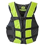 Hardcore Life Jacket Paddle Vest; Coast Guard Approved Type III PFD Life Vest Flotation Device; Jet ski, Wakeboard, Kayak; Ideal Extra Life Jacket for Your Pontoon Boat Neon Yellow (.Adult Universal)