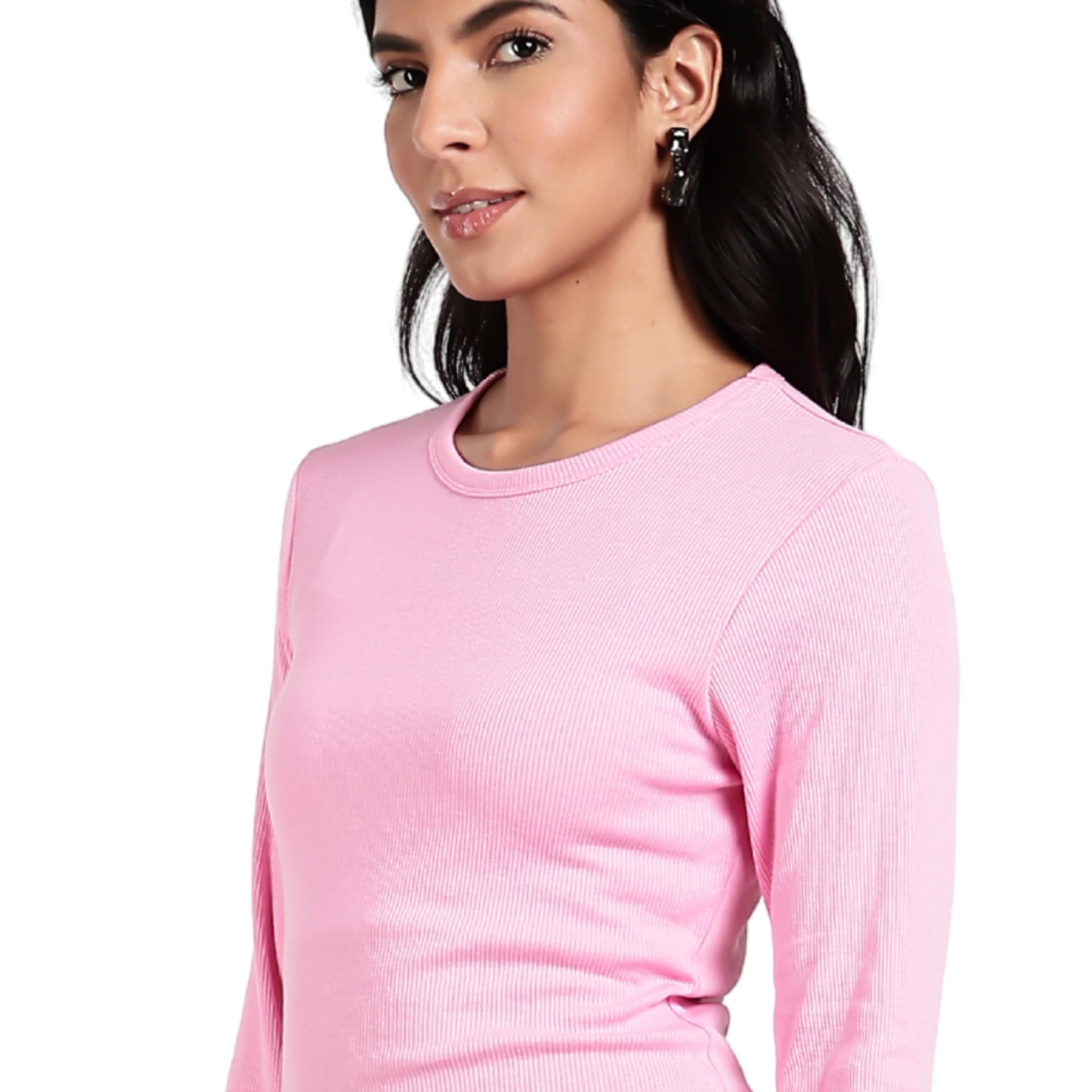 Turtle Women's Long Sleeve Pink Pyjama Set Long Sleeve Pyjamas Two Piece Comfy Sleepwear And Loungewear Set Ribbed Pj Set (S, Pink)