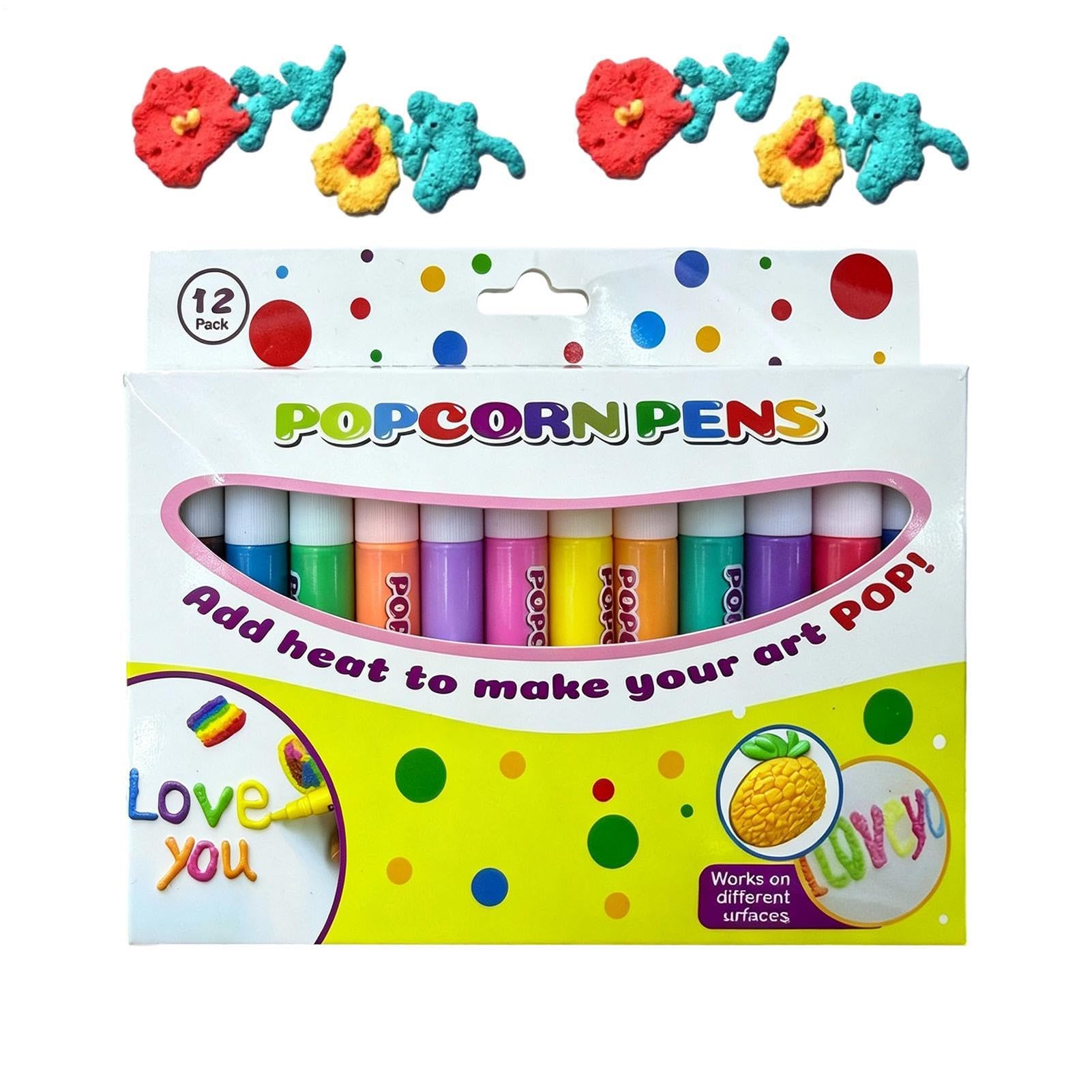 3D Bubble Popcorns Drawing Pens Kit Heat Activated Puffys Velvet Marker