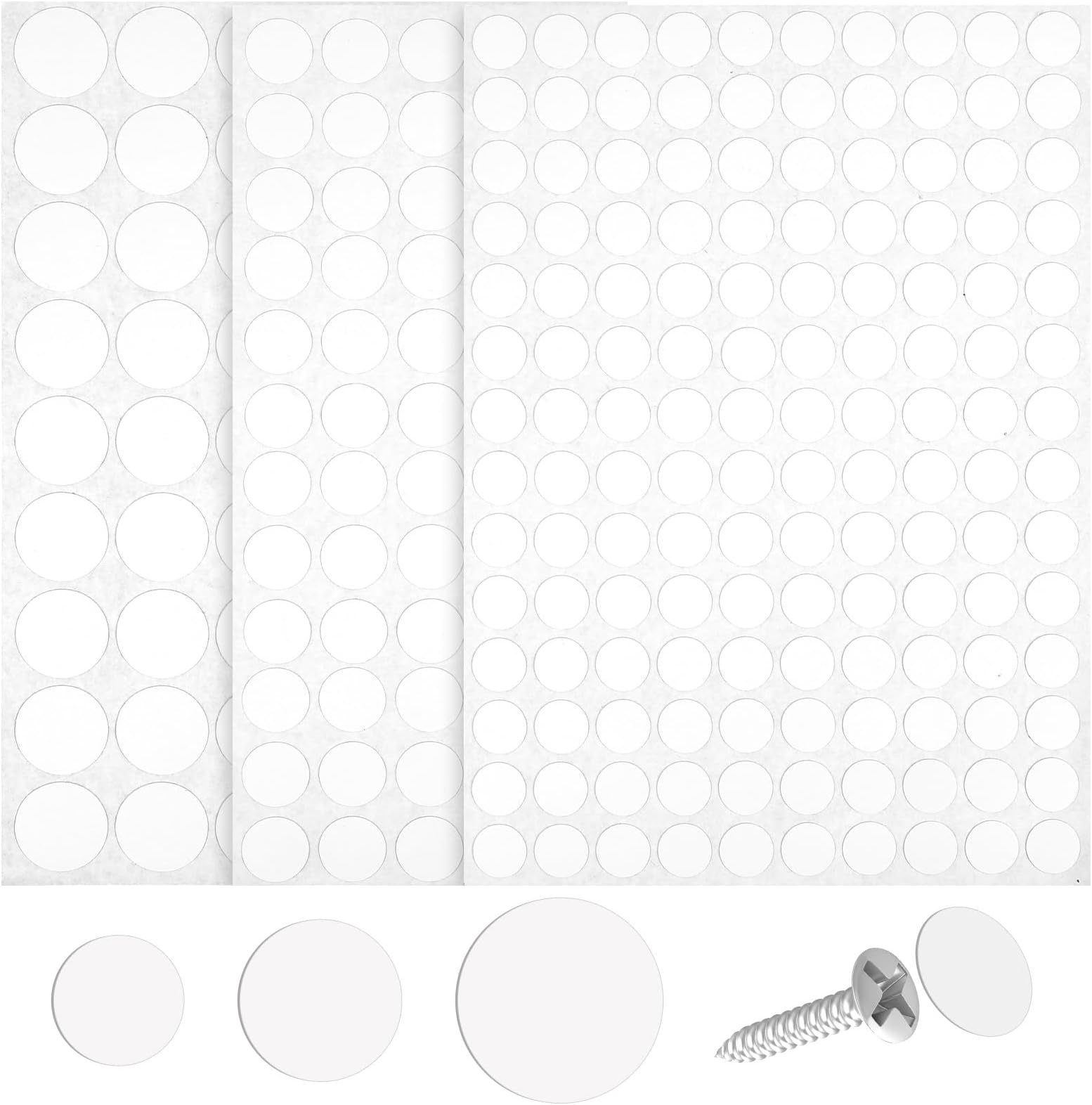 Fatiya 40mm Large Adhesive Screw Stickers, 150Pcs PVC Self Adhesive ...