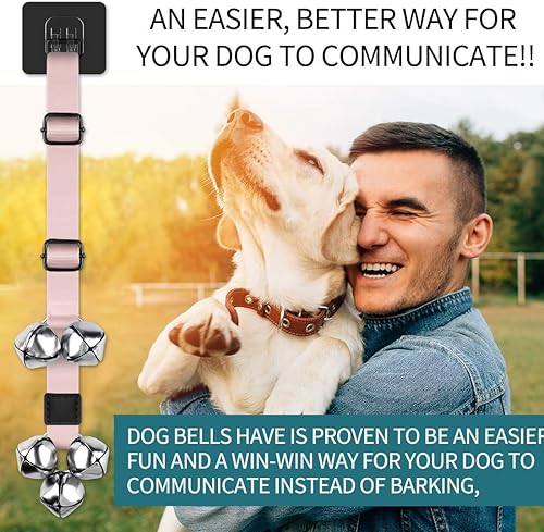 Vista 32 de BLUETREE Paquete de 2 timbres para perros de alta calidad, campanas ajustables para entrenar a tu cachorro de la manera fácil, 7 timbres extra