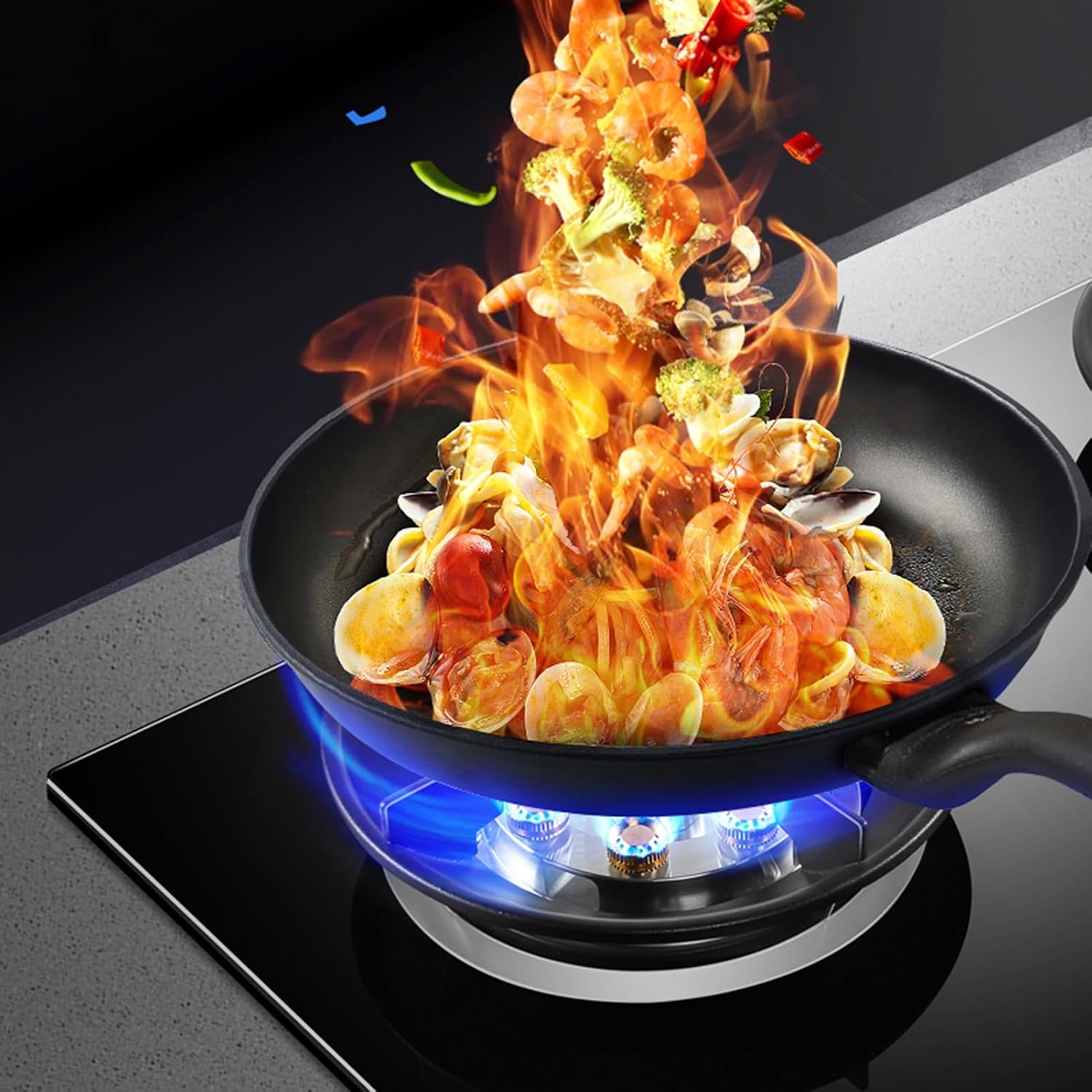 Gas Cooktop 2 Burners,LPG/NG Tempered Glass 17760 BTU Desktop/Embedded Gas Stove,Thermocouple Protection,Suitable for Apartments,Indoors (Size : LPG)