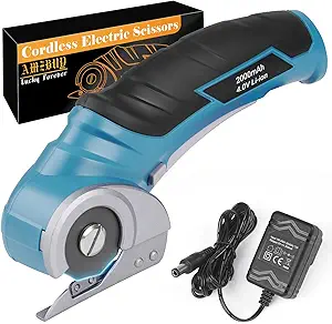 Cardboard Cutter Cordless Electric Scissors - Stocking Stuffers Gifts for Men 4V Electric Box Cutter for Cardboard Recycling, Heavy Duty Carpet Cutting Tool for Plastic, Thin Box, Leather