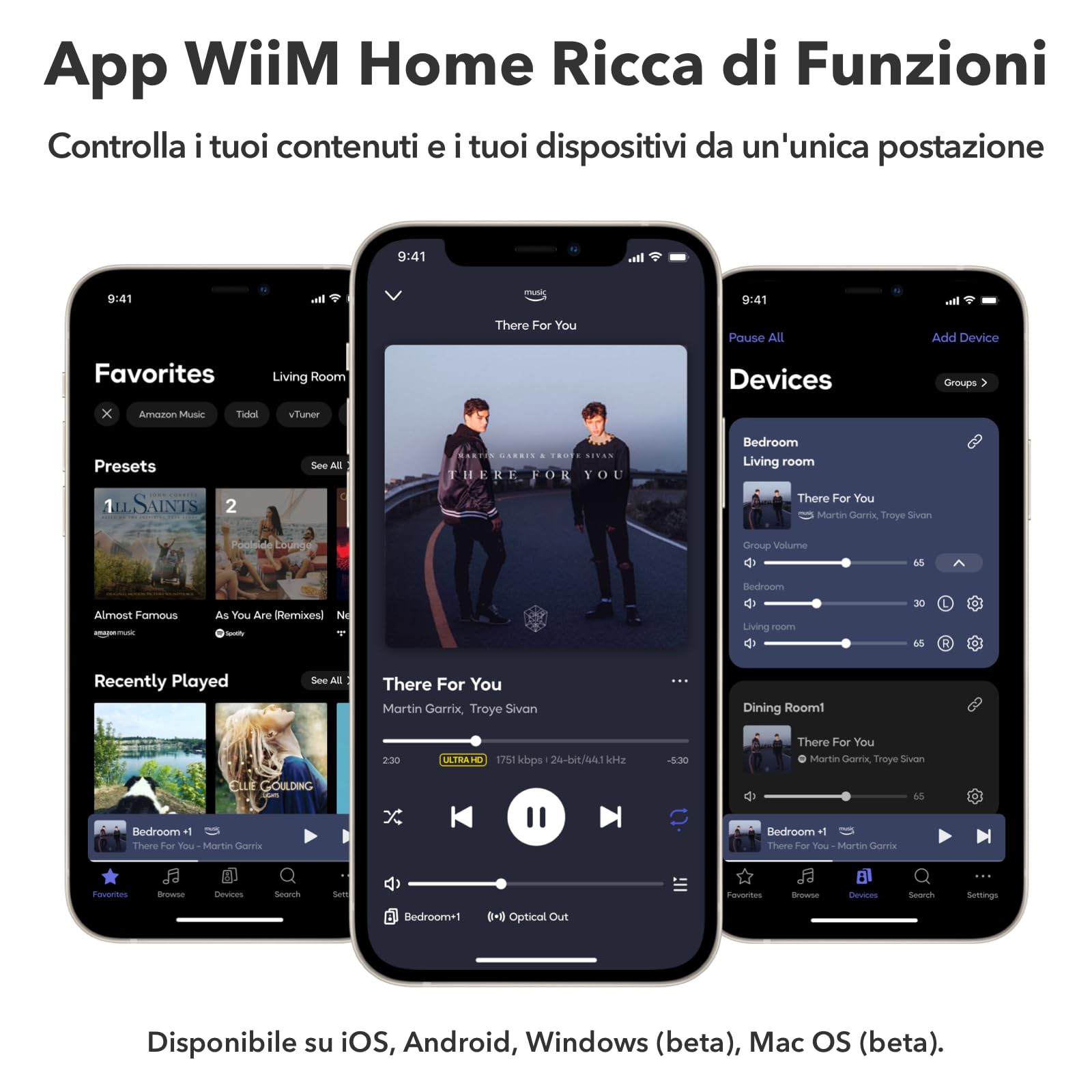 WiiM Mini Lettore audio wireless AirPlay 2 stereo multiroom preamplificatore compatibile Alexa Siri alta risoluzione