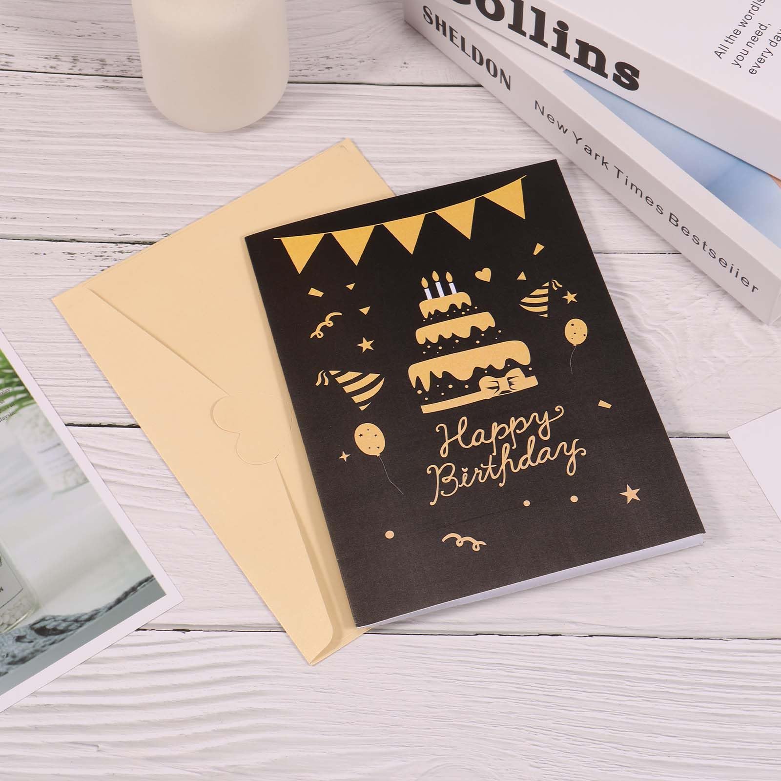 Biglietto Di Auguri Pop-up 3D Con Musica E Luci - Torta Di Compleanno Con Candela Soffiabile E Fuochi D'Artificio - Regalo Per Donne Uomini Bambini