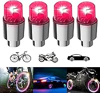Vista 8 de Paquete de 4 luces LED para rueda de bicicleta, tapones para válvulas de neumáticos de automóvil, tapas de vástagos de bicicleta, motocicleta