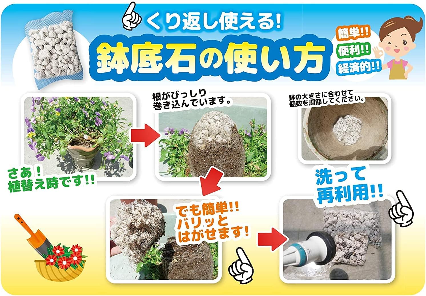 Amazon 自然応用科学 ネット入り 鉢底に入れる石 0 5l 10個 用土