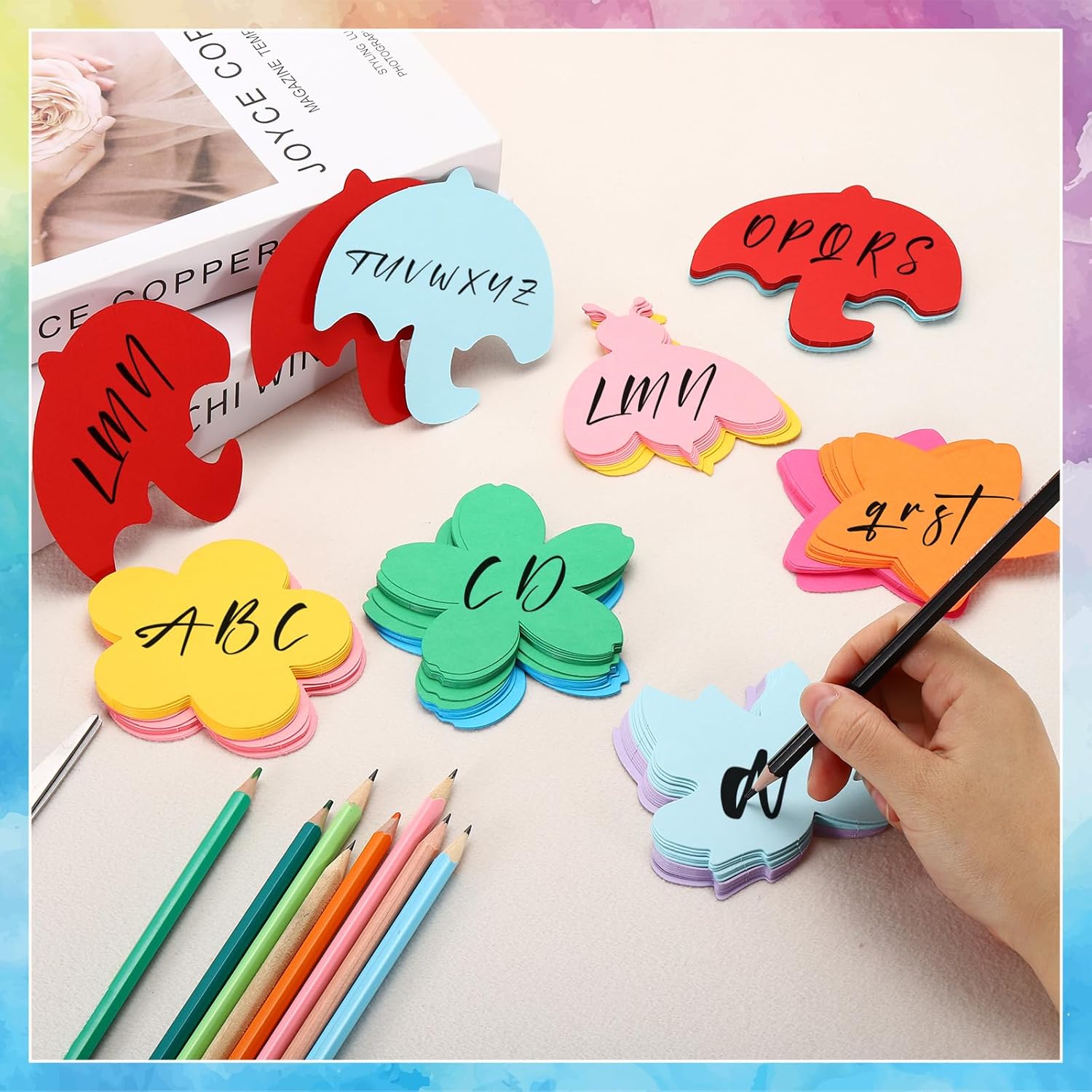 PATIKIL Bulletin Cutouts Paper, 54 Pcs Acorn Shape Bulletin Board Paper Cut Outs Decorations with Adhesive Points for Classroom DIY Crafts Projects Party Supplies, Multicolored image 3