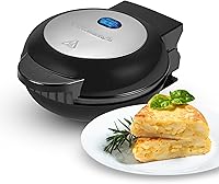 Vista 1 de Elite Gourmet EOM123 Tortilla antiadherente, frittata, máquina de bolsillo para aperitivos, máquina de postres, 2 tortillas individuales de 5.6