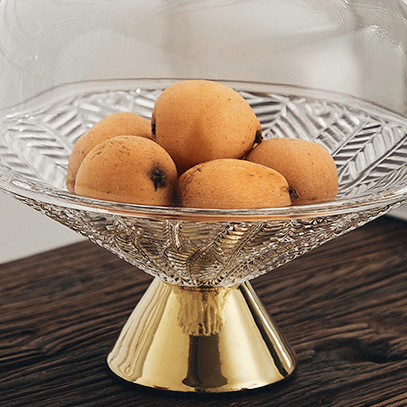 Elegante Obstschale mit Hohem Sockel aus Glas Große Öffnung Fruchtschale und Snack Schüssel für Esszimmer und Bürodekoration
