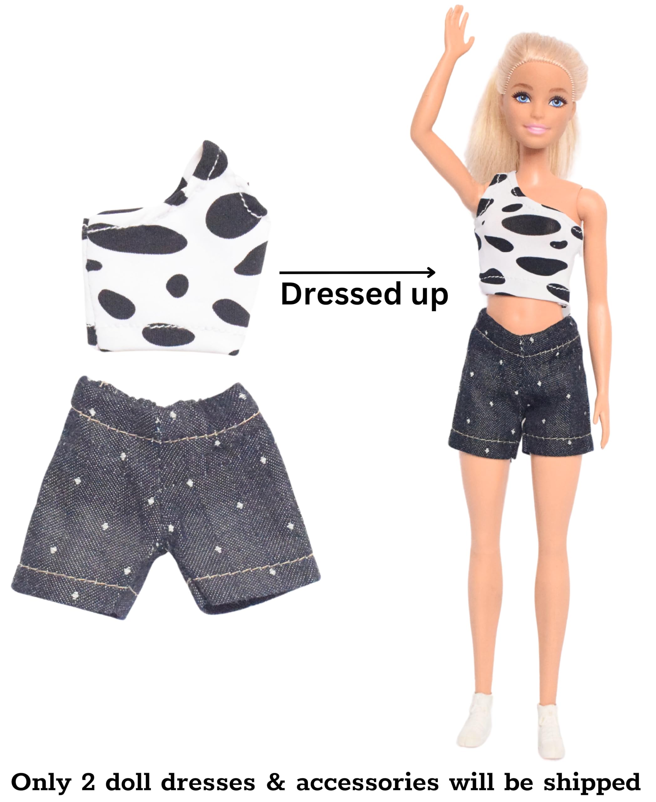 El Figo Doll Clothes, Doll Dresses and Accessories Set / 2 Pc Doll Outfits with Accessories (Tailored Dress for 28 c.m - 31 c.m Tall Toy) 2