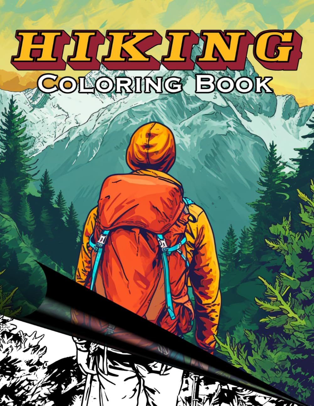 Hiking Coloring Book: Mountain Scenery