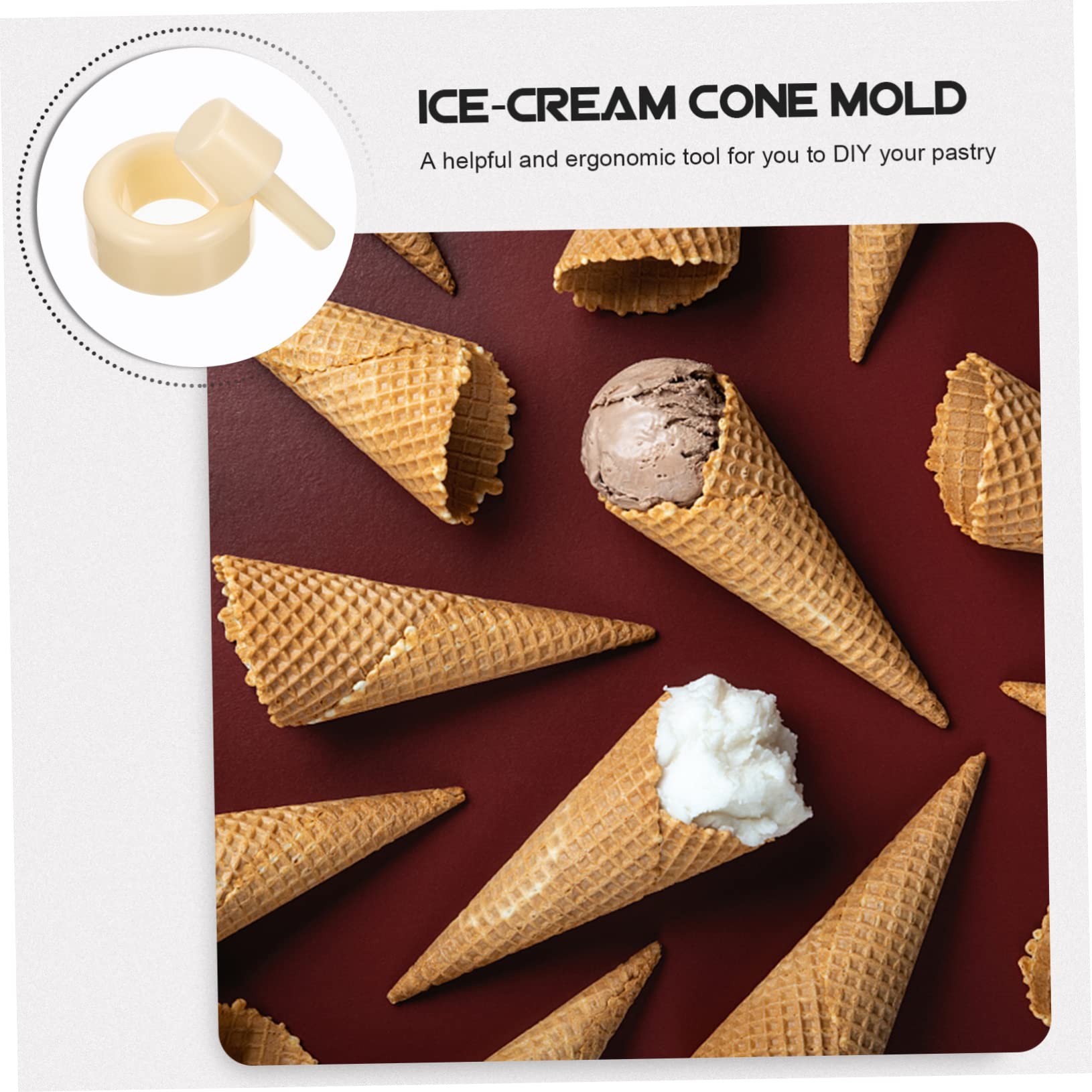 DECHOUS 2sets Ice Cream Cone Mold Ergonomic Maker for Desserts Non-stick Design for Home Bakery Dessert Shops and More