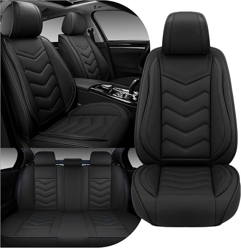 Capas para bancos Honda Civic 2000–2026 em couro sintético preto, conjunto para 5 lugares CTDS