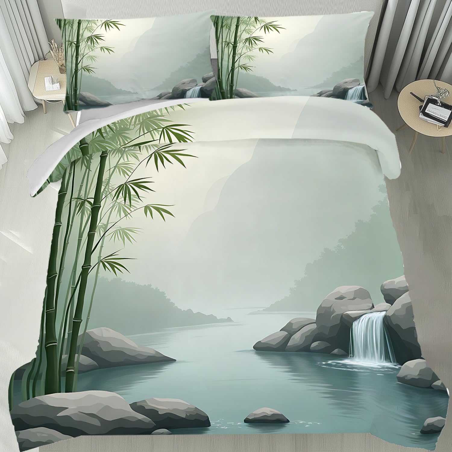 Linge de lit blanc style minimaliste tropical idéal pour décorer une chambre zen