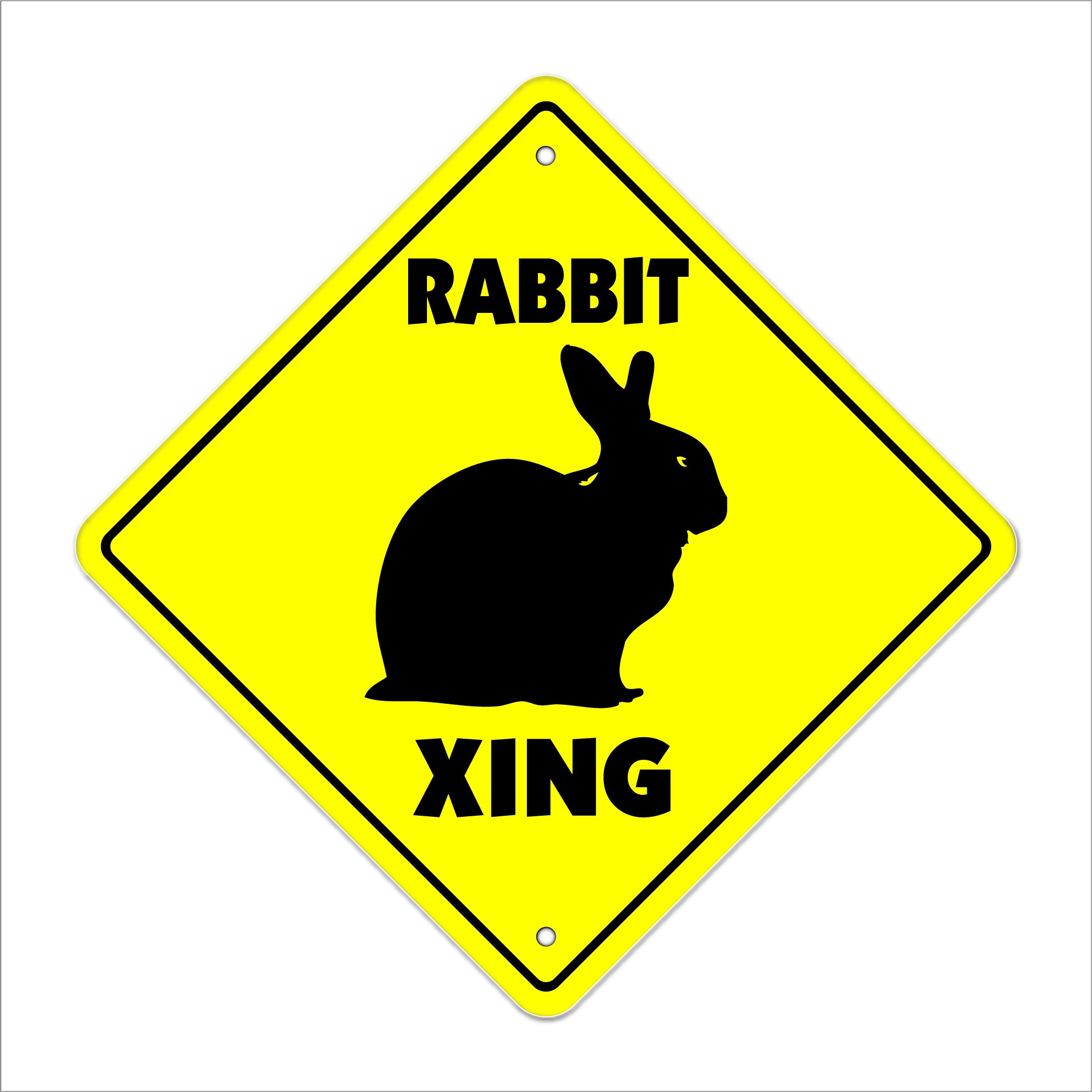 Rabbit Crossing Sign Zone Xing | Indoor/Outdoor | 12" Tall Bunny Cage Pet Lover Hare Hutch Breed Bunnie