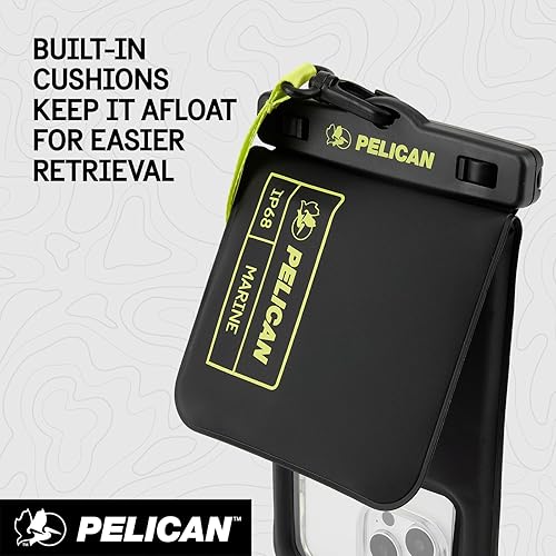 Vista 7 de Pelican Marine - Funda impermeable IP68 para teléfono con bolsillo de almacenamiento (grande) - Funda flotante impermeable para teléfono