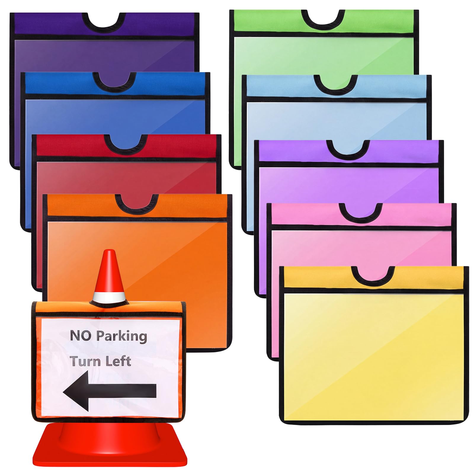 Amylove Set of 18 Traffic Cone Sleeve with Pockets, Multicolor — Amazon image 7