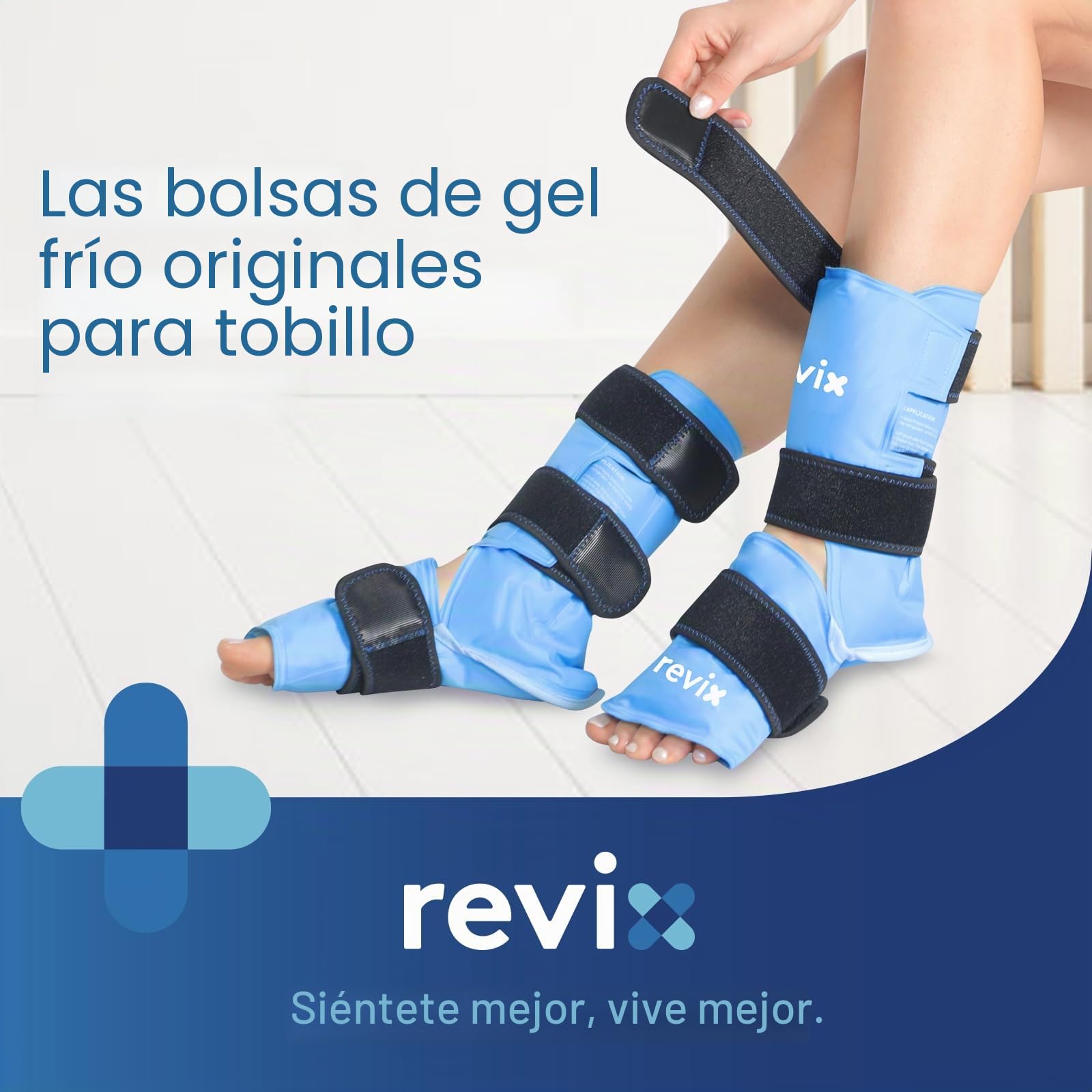 REVIX Envolturas de hielo para pies y tobillos para molestias, envoltura de hielo de gel reutilizable con terapia de compresión en frío, fascitis plantar, recuperación de pies después del
