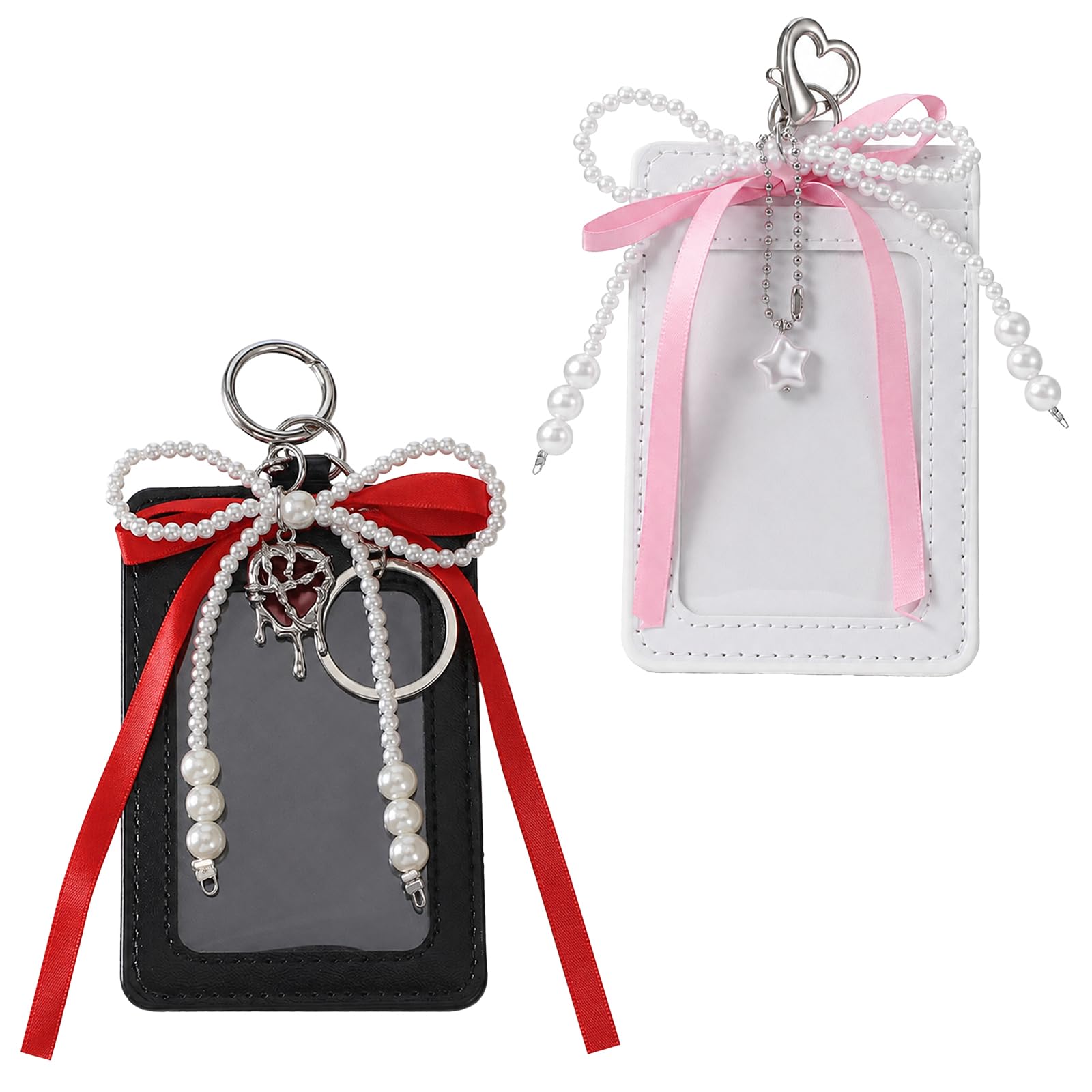 Gemoioio 2pcs K-pops Photocard Holder Keychain Cute ID Card Holders