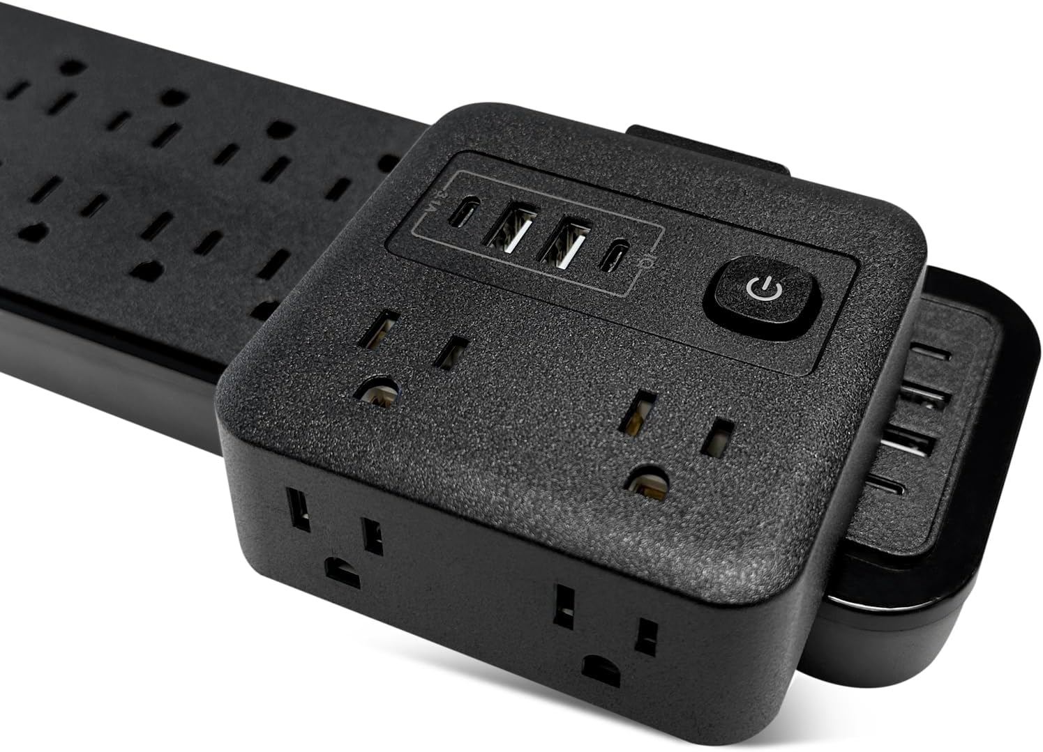 Multi Plug Outlet Extender with USB - Surge Protector Splitter 4 USB Wall Charger - Multi Plug Outlet Splitter, Widely Spaced Outlet for Travel, Home, College Dorm Room (Black)