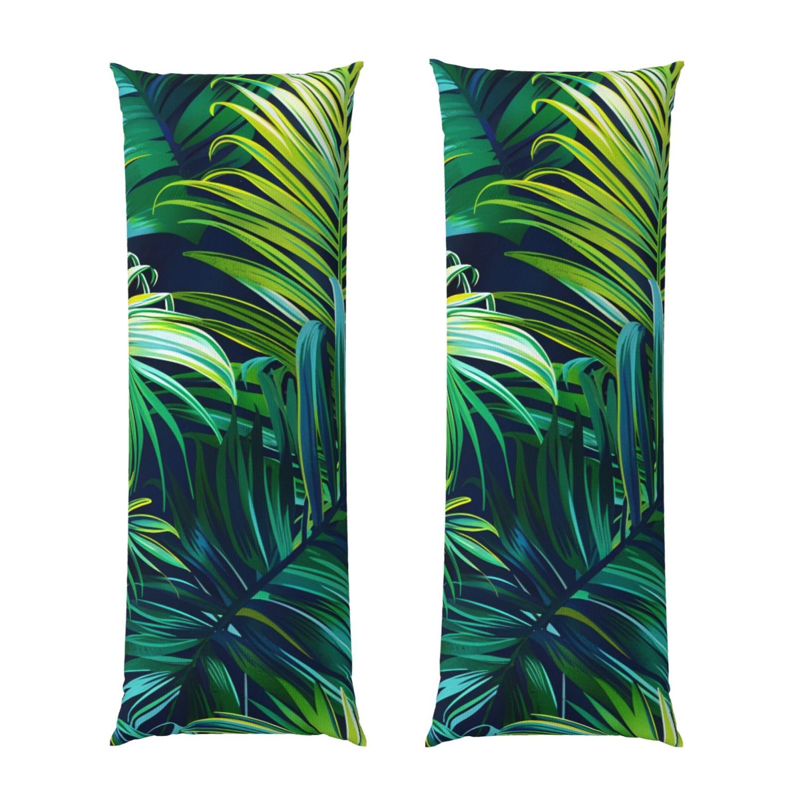 Body Pillow Cover 20x54 Inch, Tropical Palm Leaves Print Long Lumbar Pillow Case with Zipper Long Body Pillowcase Decorative for Bed Sofa Bedroom