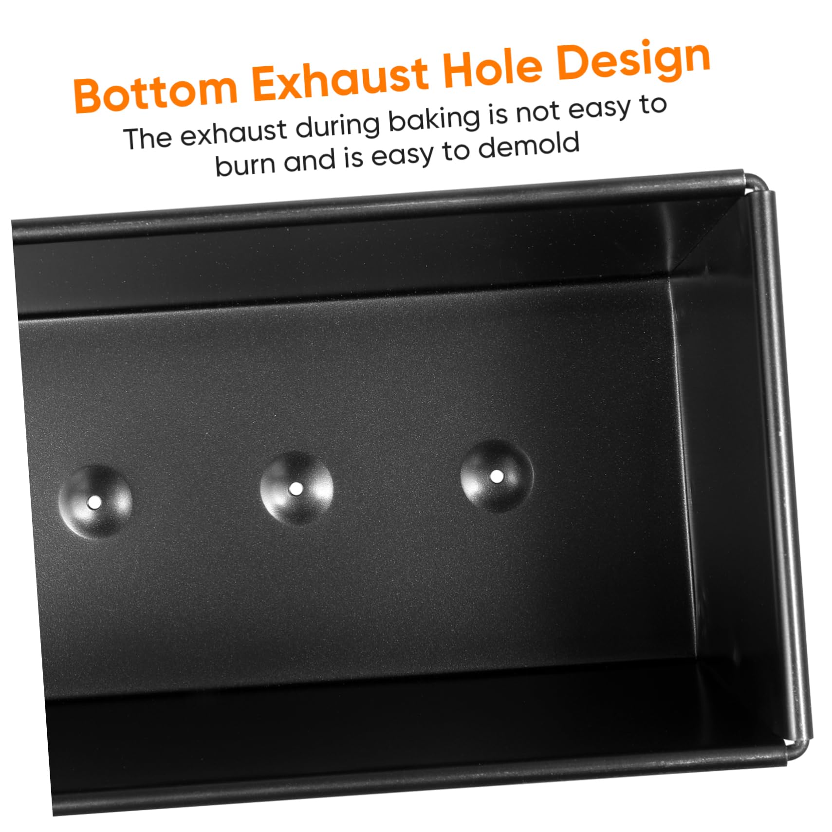 Angoily 5fori Teglia per Pane in Inox Rettangolare con Coperchio Stampo Antiaderente per Toast e Pane Design Facile da Pulire Colore Nero Peso