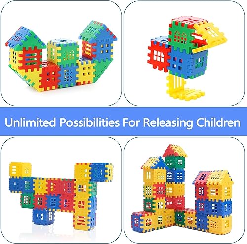 Miniatura 4 de Bloques de construcción entrelazados, 70 piezas para niños pequeños y niños, juego de construcción de juguetes divertidos y educativos para el