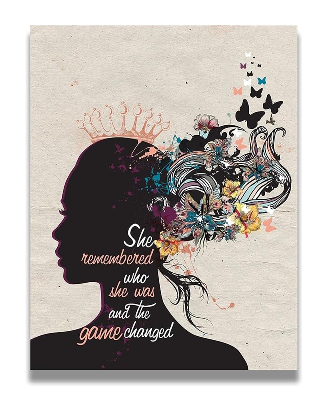 RNUMLIGH Affirmation Wall-Art for Her - She Remembered Who She Was Motivational Quote Poster(Unframed,08x12inch(20x30cm))