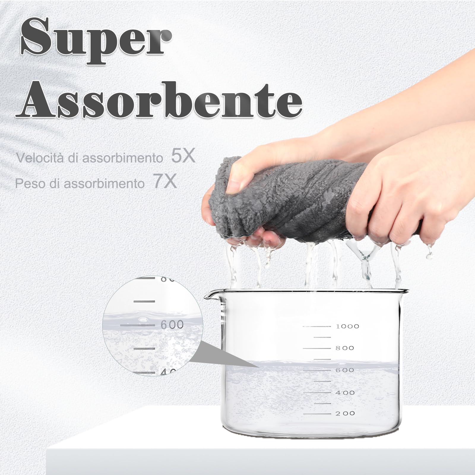 FREATECH 3 Pezzi Asciugamano Capelli in Microfibra - Asciugare Rapidamente i Capelli Bagnati senza Crespo, Turbante Capelli Morbido e Assorbente con 3 Bottoni per Donna, Bambino, Capelli Lunghi Ricci