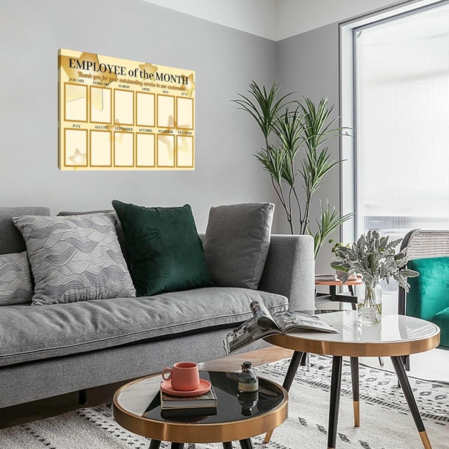 Office Employee of The Month,best Star Employee Photo Display Poster 5 Canvas Wall Art Poster Print Office Bedroom Bedroom Aesthetic Poster 18x12inch(45x30cm) Frame-style