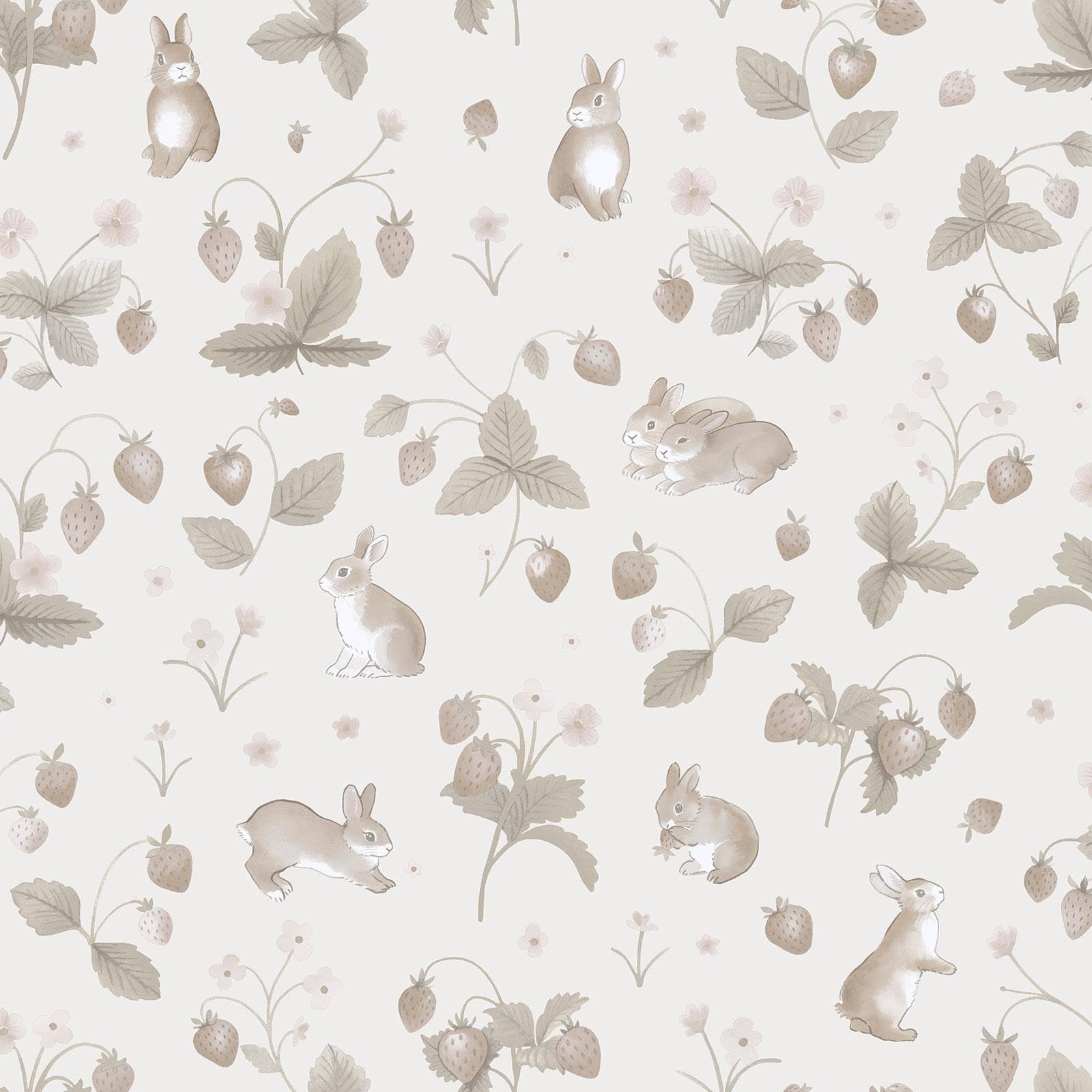 Holden Storybook Bunnies & Berries Cute Soft Nature Inspired Wallpaper Perfect for Nurseries Playrooms Newborns' Walldecoration Neutral 14143