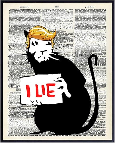 Anti Trump Banksy Dictionary - Arte de pared, decoración del hogar, impresión artística vintage, decoraciones divertidas para habitación, regalo