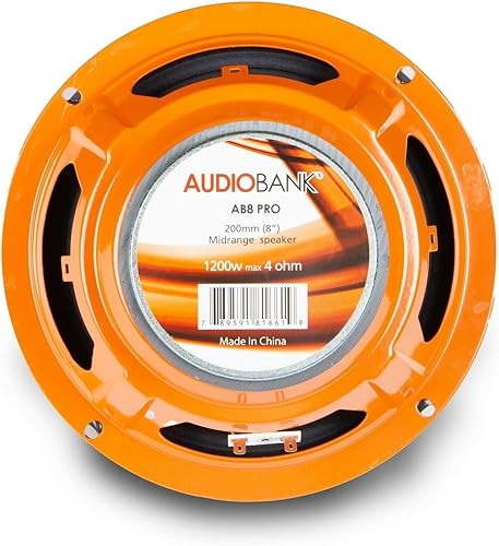 Miniatura 8 de Audiobank 2 altavoces coaxiales de rango medio de 8 pulgadas, serie AB8Pro, 4 ohmios, 4 ohmios, par (2 piezas) para automóvil, camioneta, ATV,