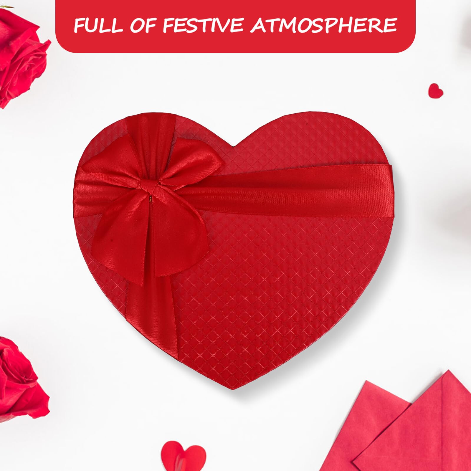 HOLIDYOYO Herzförmige Geschenkbox 3 Stück aus Langlebigem Papier Zarte Dekorative Verpackung für Blumen und Geschenke zu Valentinstag Hochzeit Muttertag
