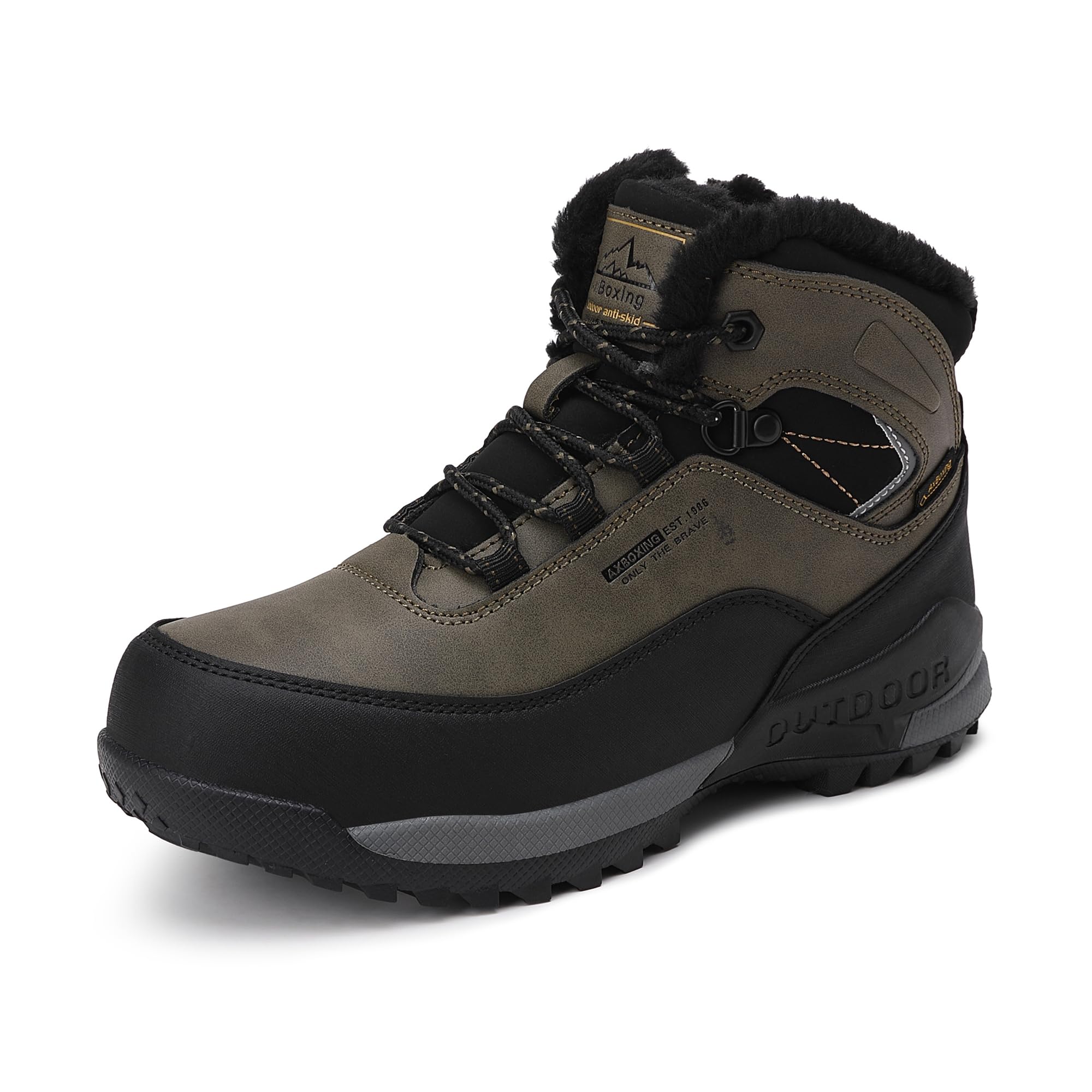 AX BOXING Bottes Hiver Garçon Chaussures de Randonnée Chaud Bottines Enfant Bottes de Neige Antidérapant EU34-40