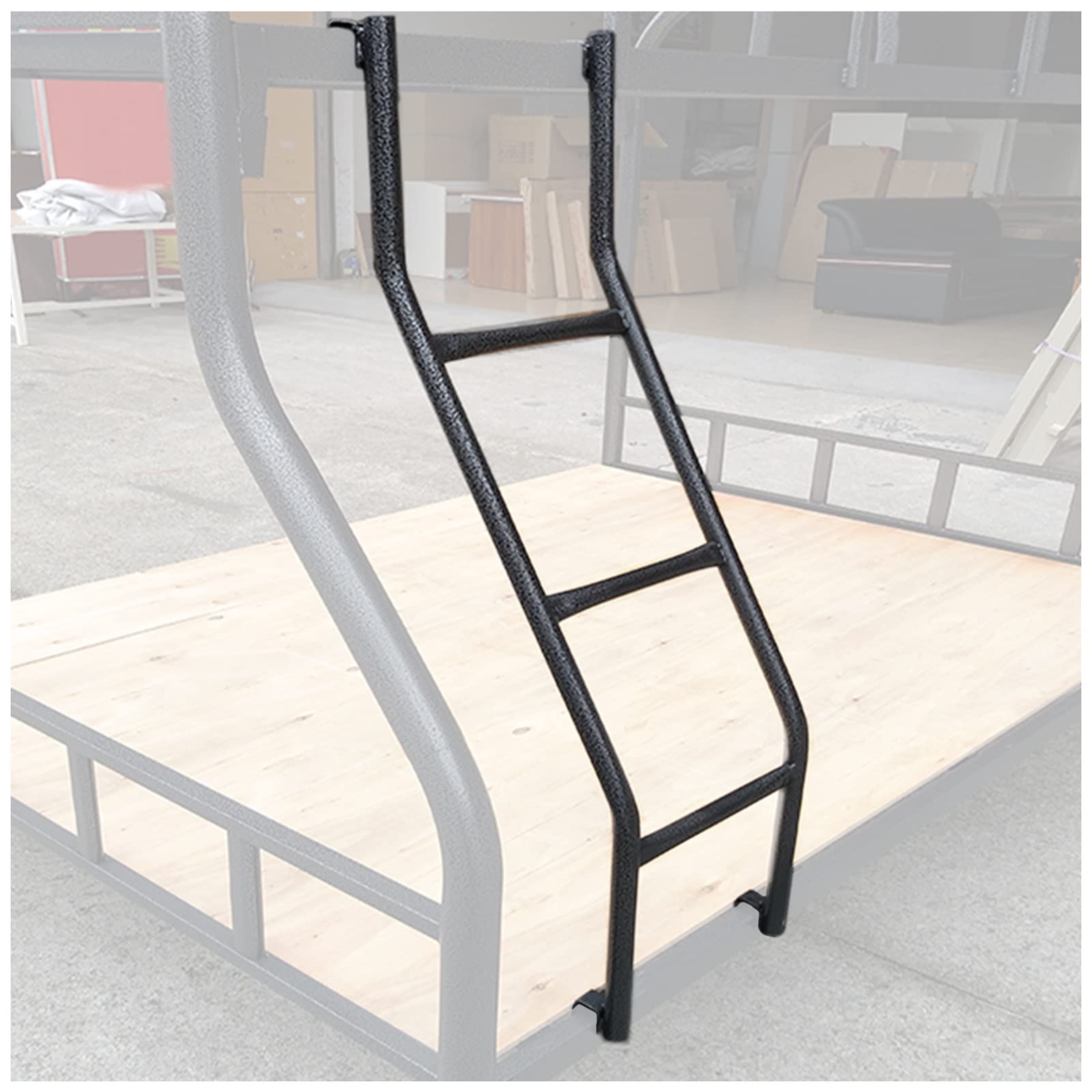 LXLZYXSF Kinderzimmer Doppelstockleiter Einhängeleiter Erhöhte Bettleiter 3 Stufen, Hochbett-Leiter Für Sohn Tochter, Eisen Ersatz Leiter (Color : Black, Size : 1.16m/3.8ft/45.6in)