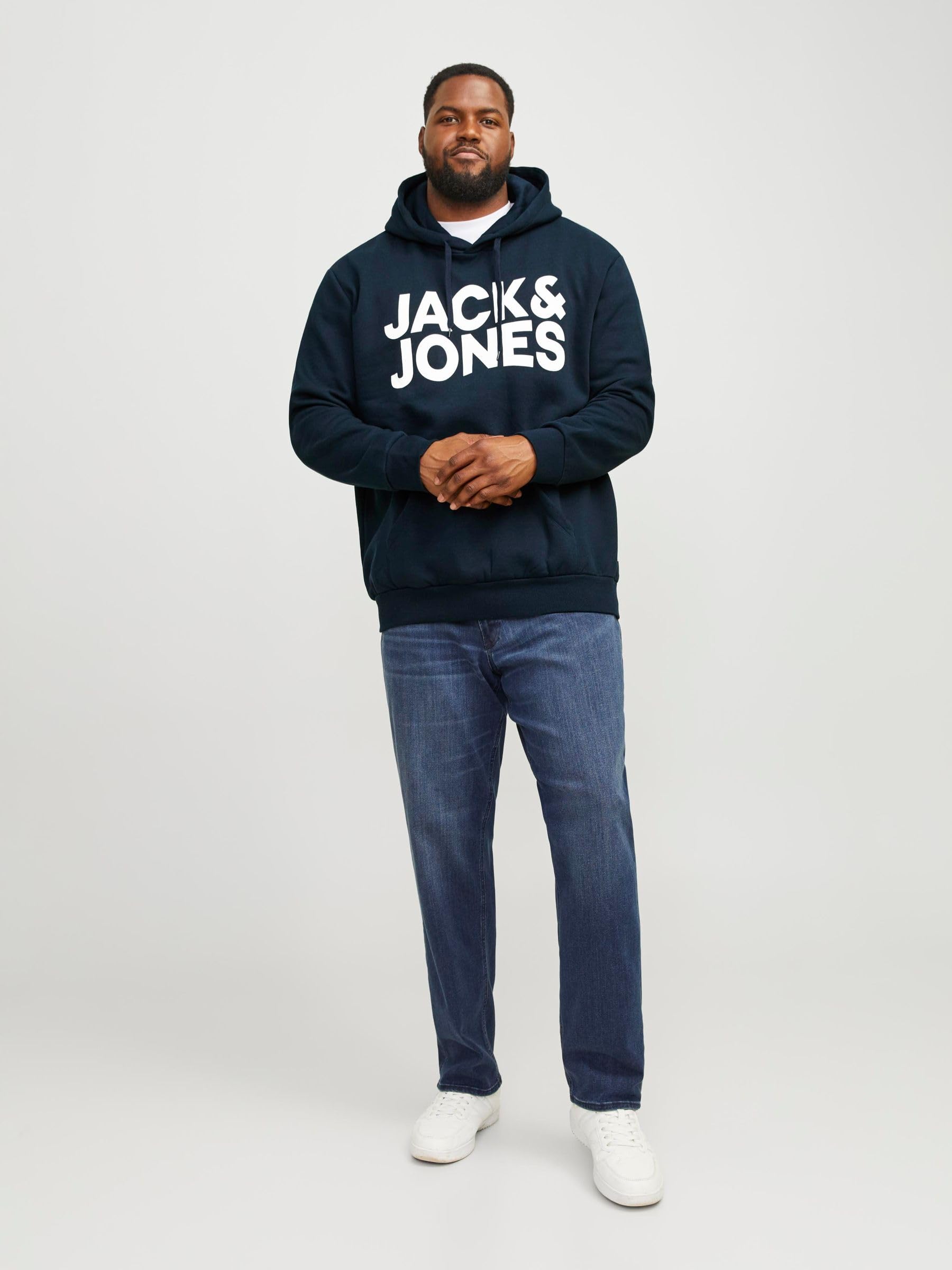JACK & JONES Felpa con Cappuccio Maglione Copricapo Basic Taglie Grandi