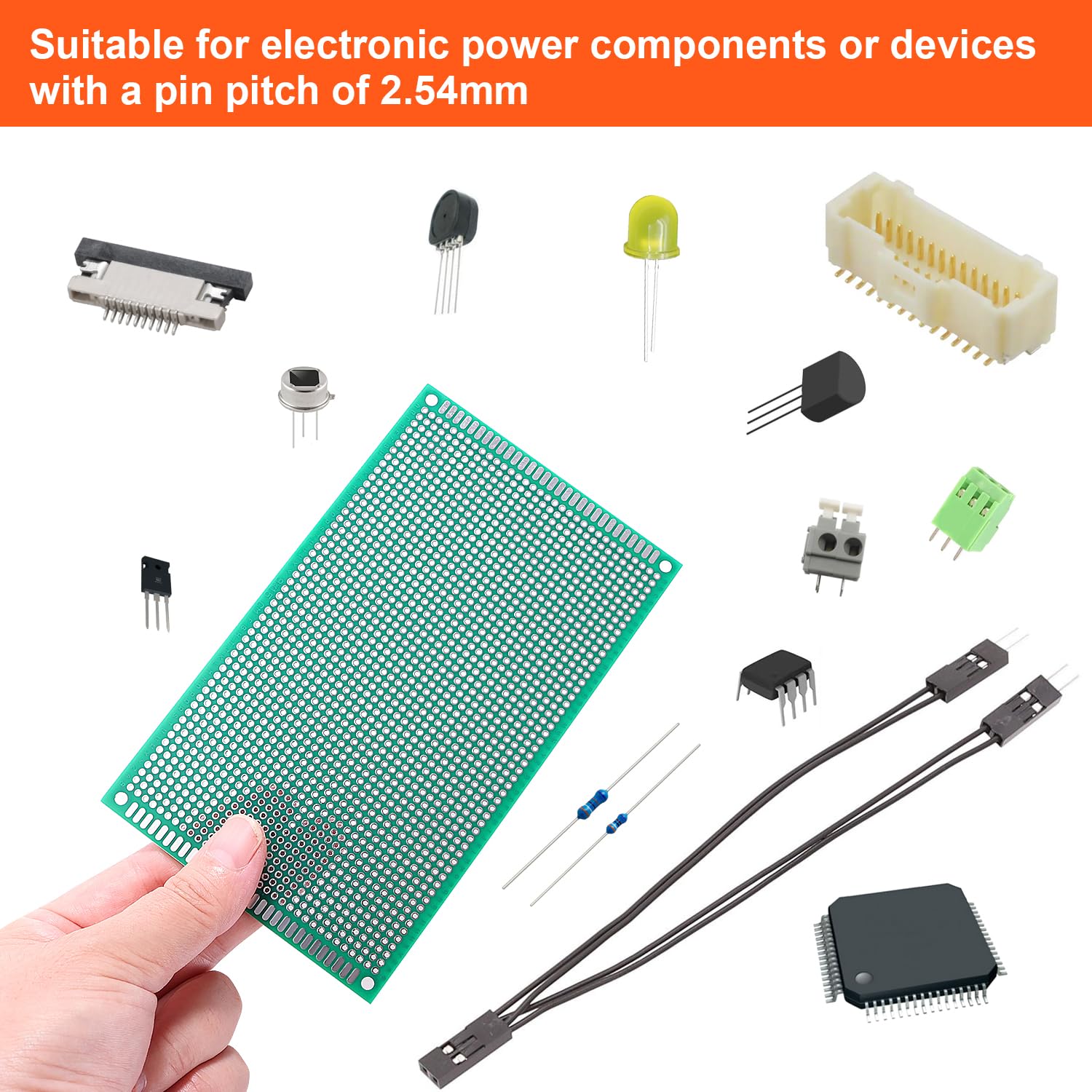 2 Pièces 9x15 cm Cartes PCB Prototype, Universel Cartes de Circuit Imprimé Double Face, PCB Board, pour Projets de Soudure DIY, Compatible avec les Kits Arduino