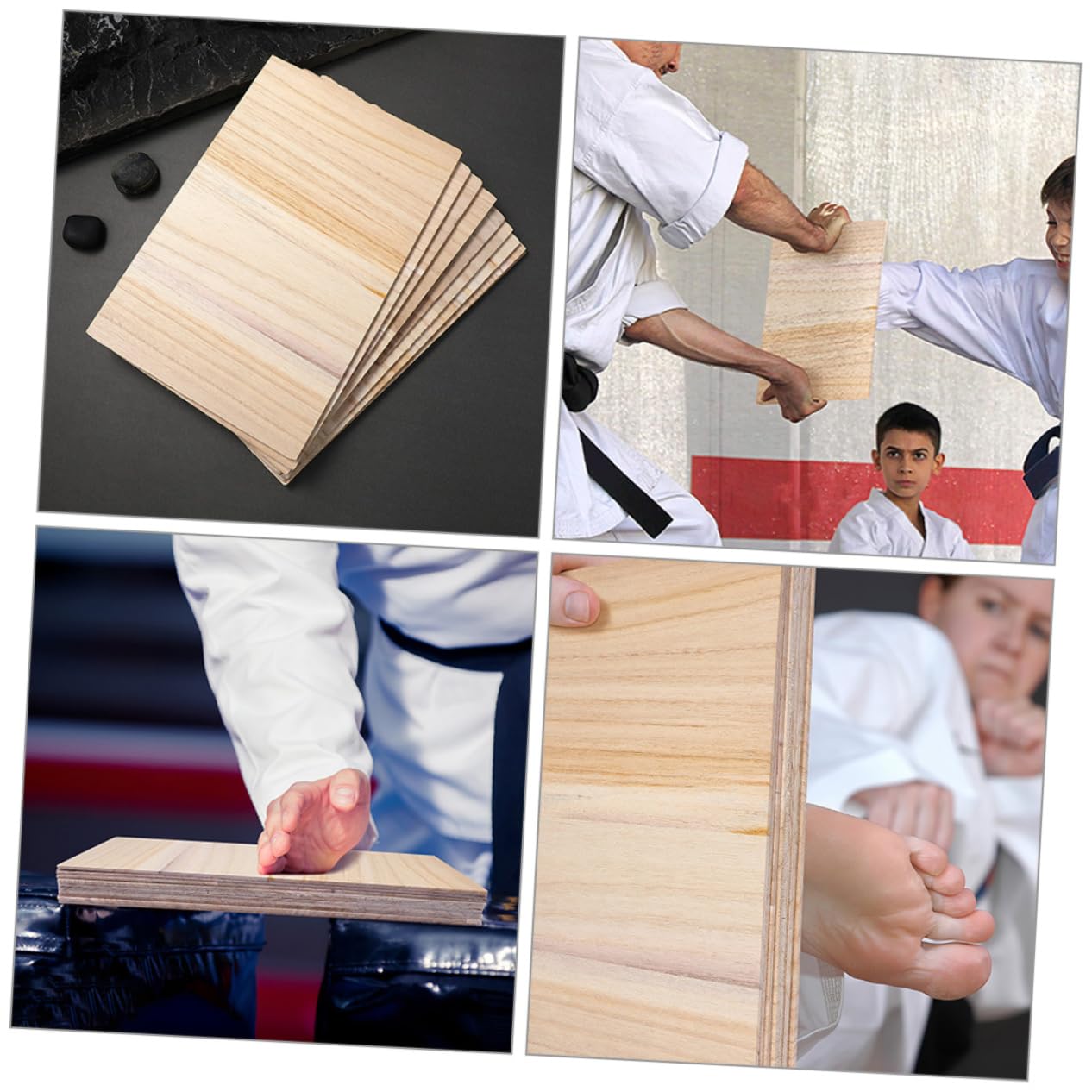Yardwe 12 Tavoletta in Legno per Taekwondo Tavola da Rottura per Principianti e Professionisti Spessore 0,3cm per Allenamento Indoor e Performance Palco