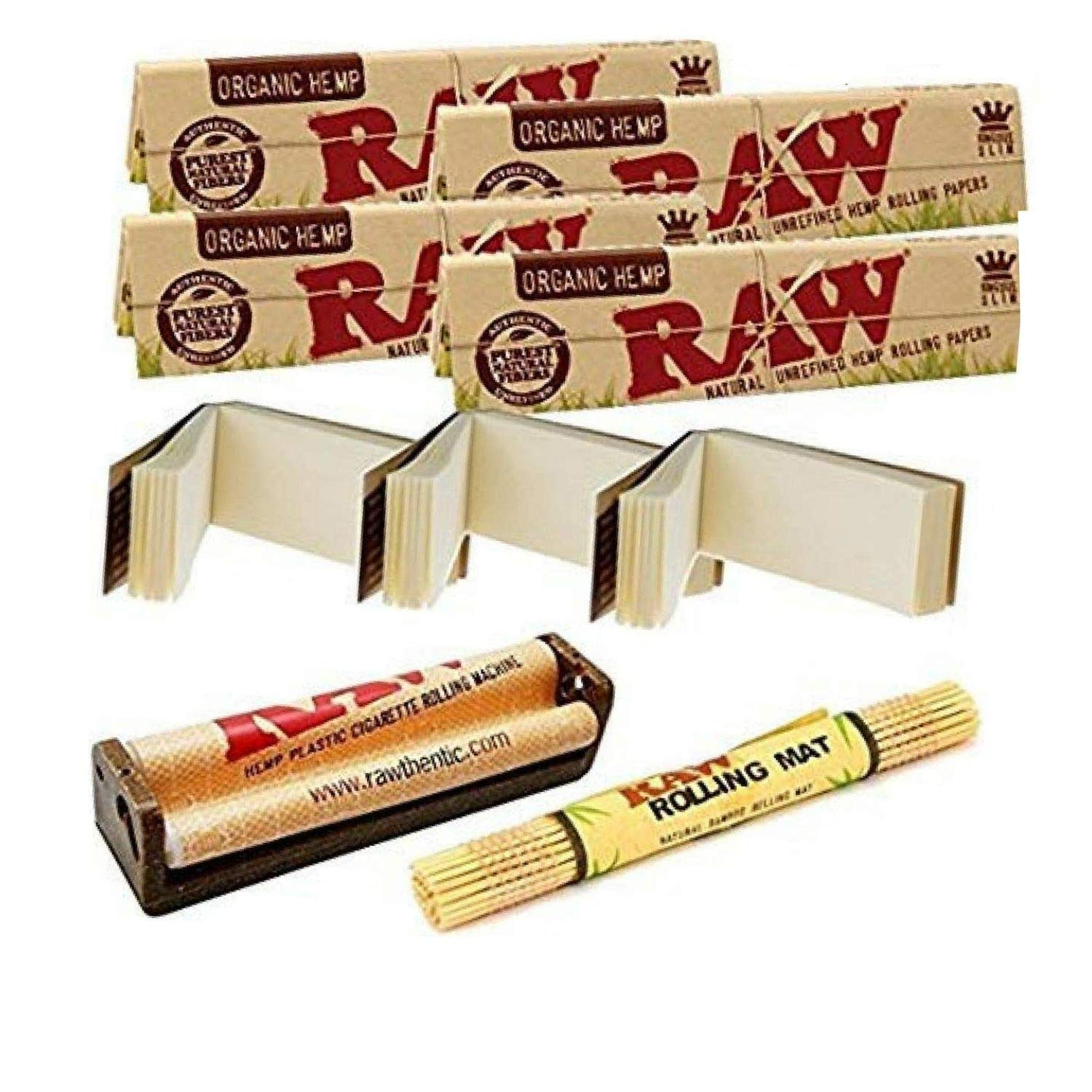 OutonTrip RAW Organic King Size Slim Rolling Papers Bundle – 4 Packs  Papers, 3 Packs Perforated Wide Tips, 110 mm Roller, and Bamboo Mat, 9-Item  Set : Amazon.in: Home & Kitchen
