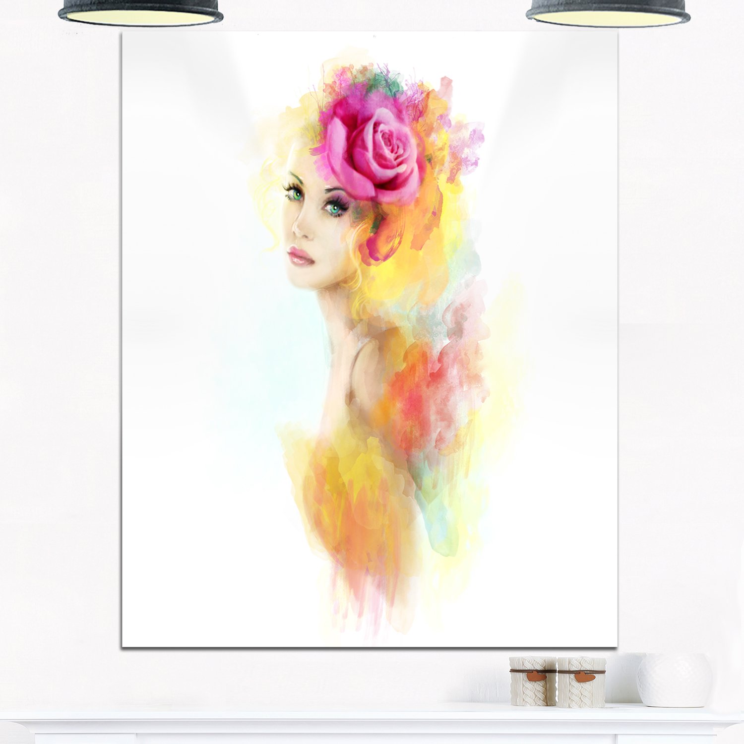 Amazon.com: Designart Metal Wall Art-Floral Painting Art-12x28