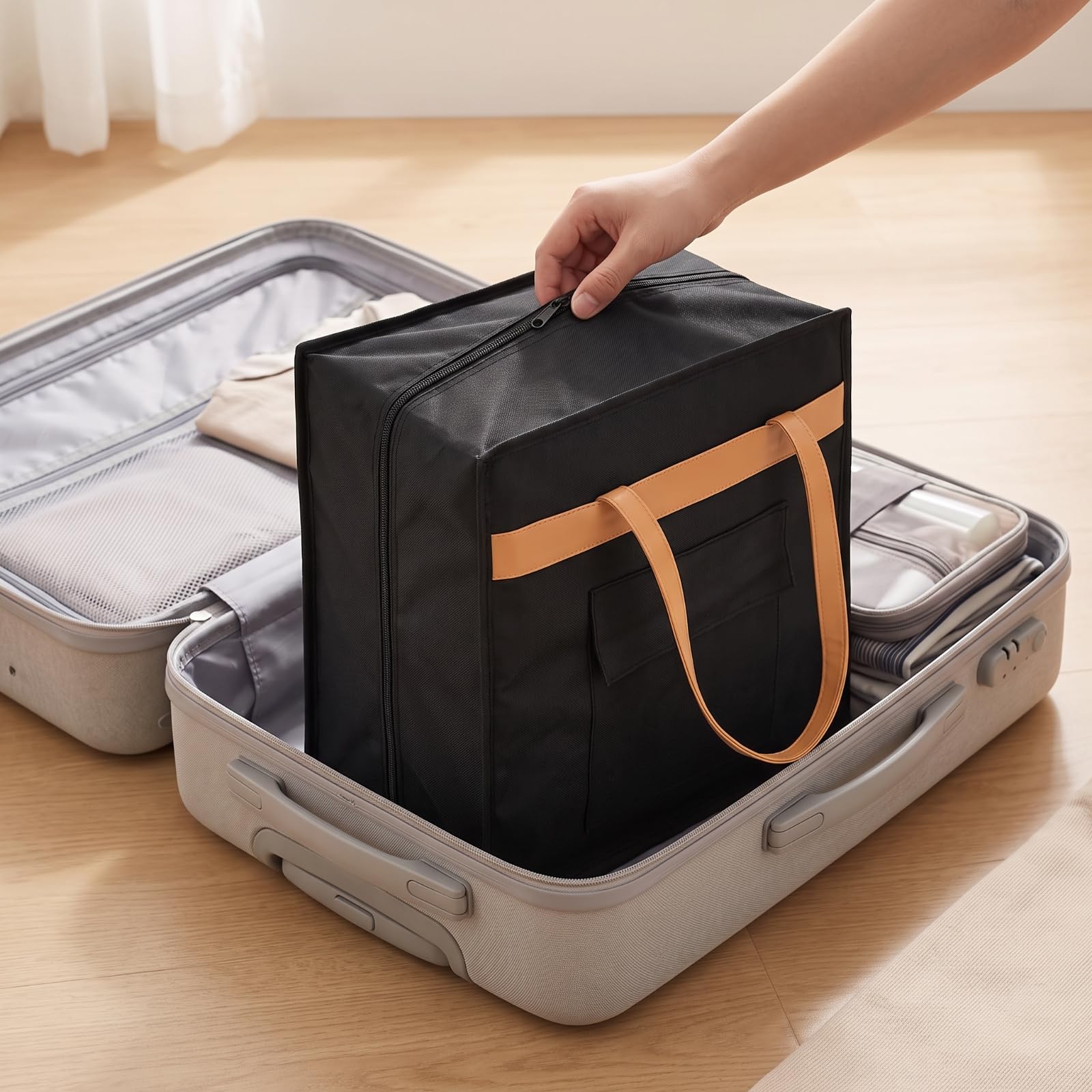 Borsa Portascarpe da Viagg Strutturato Porta Scarpe Semirigido Organizzatore per Sportivi